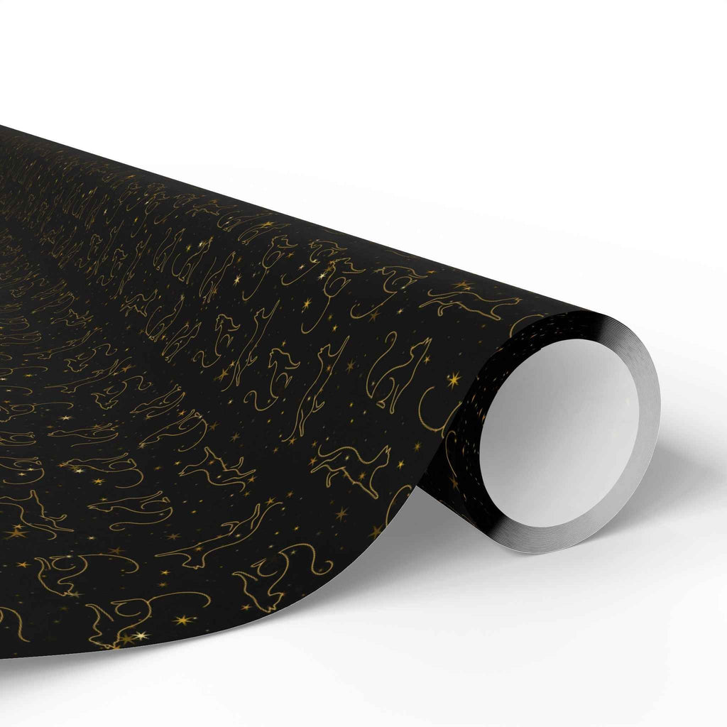 Gold Foil Line-Art Cats Gift Wrap – Elegant All-Purpose Wrapping Paper