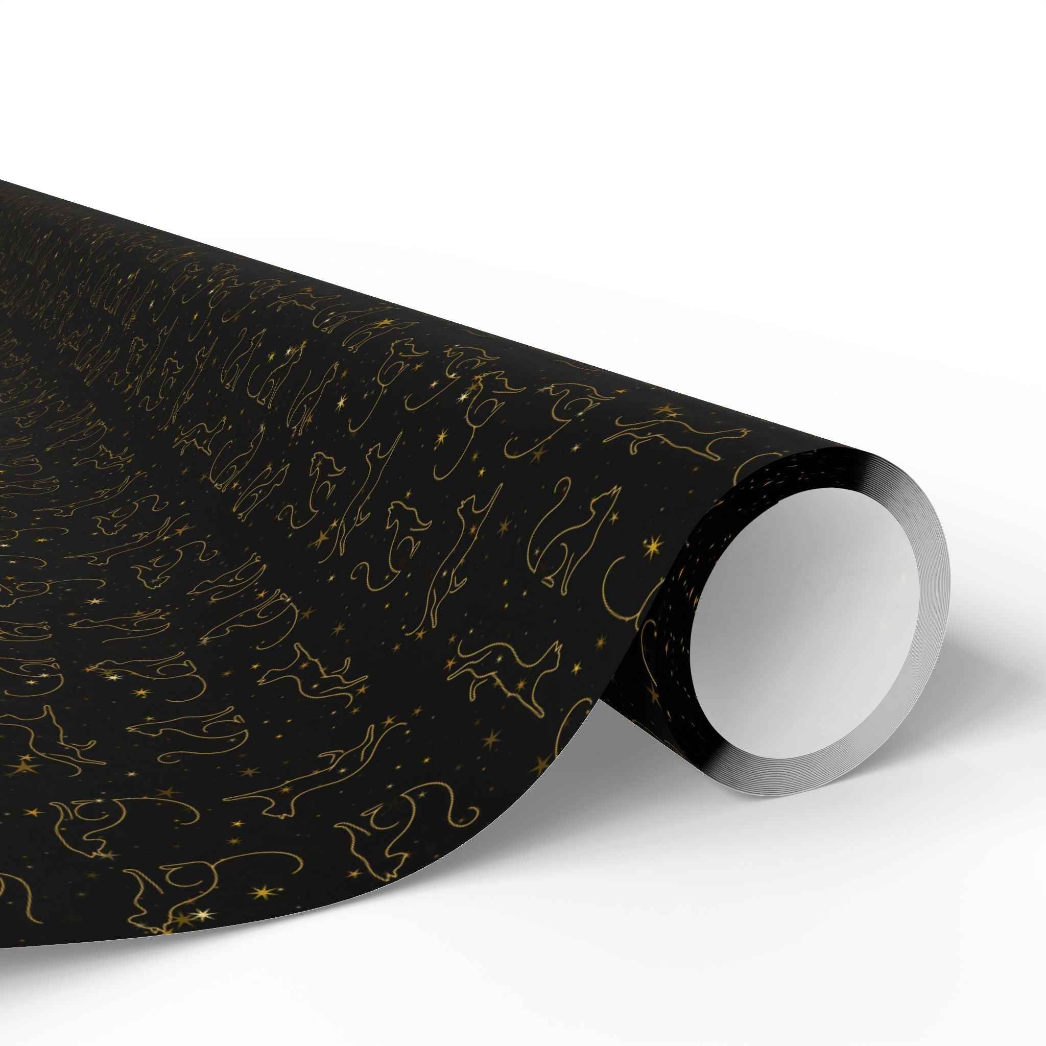 Gold Foil Line-Art Cats Gift Wrap – Elegant All-Purpose Wrapping Paper