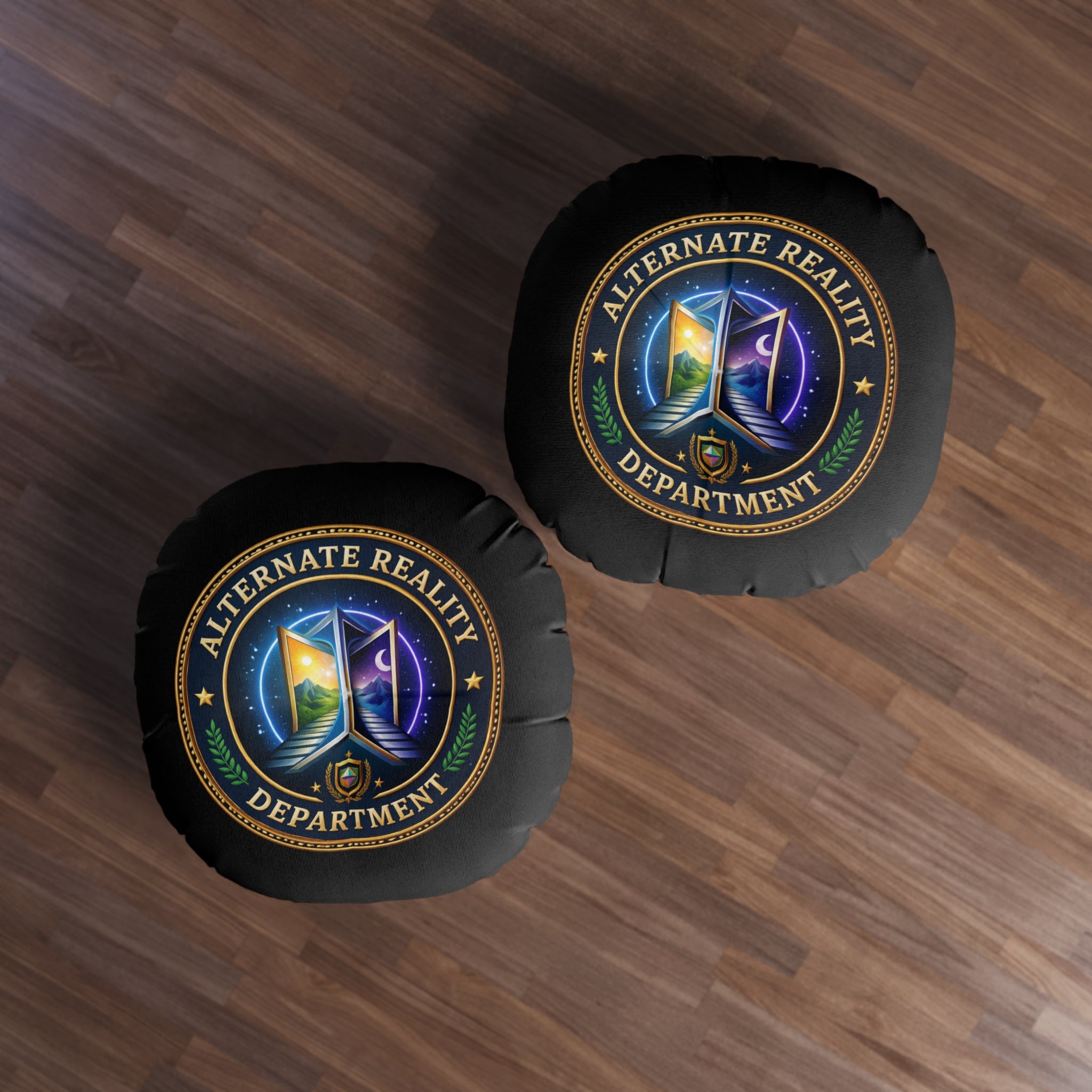 Alternate Reality Department Round Floor Pillow – Political Satire Statement Cushion (26” or 30”)