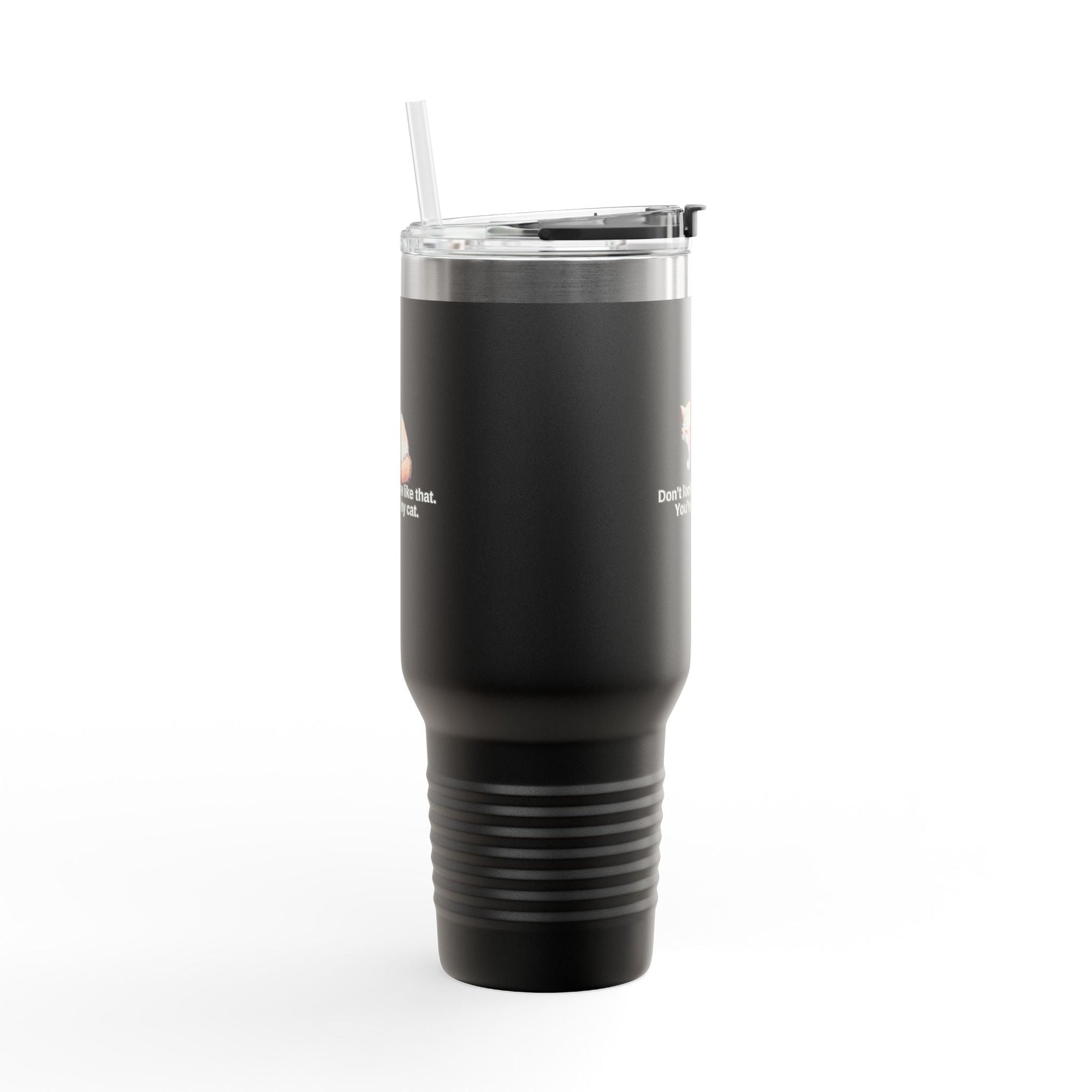 Funny Insulated Travel Mug - 40oz Cat Humor Printify
