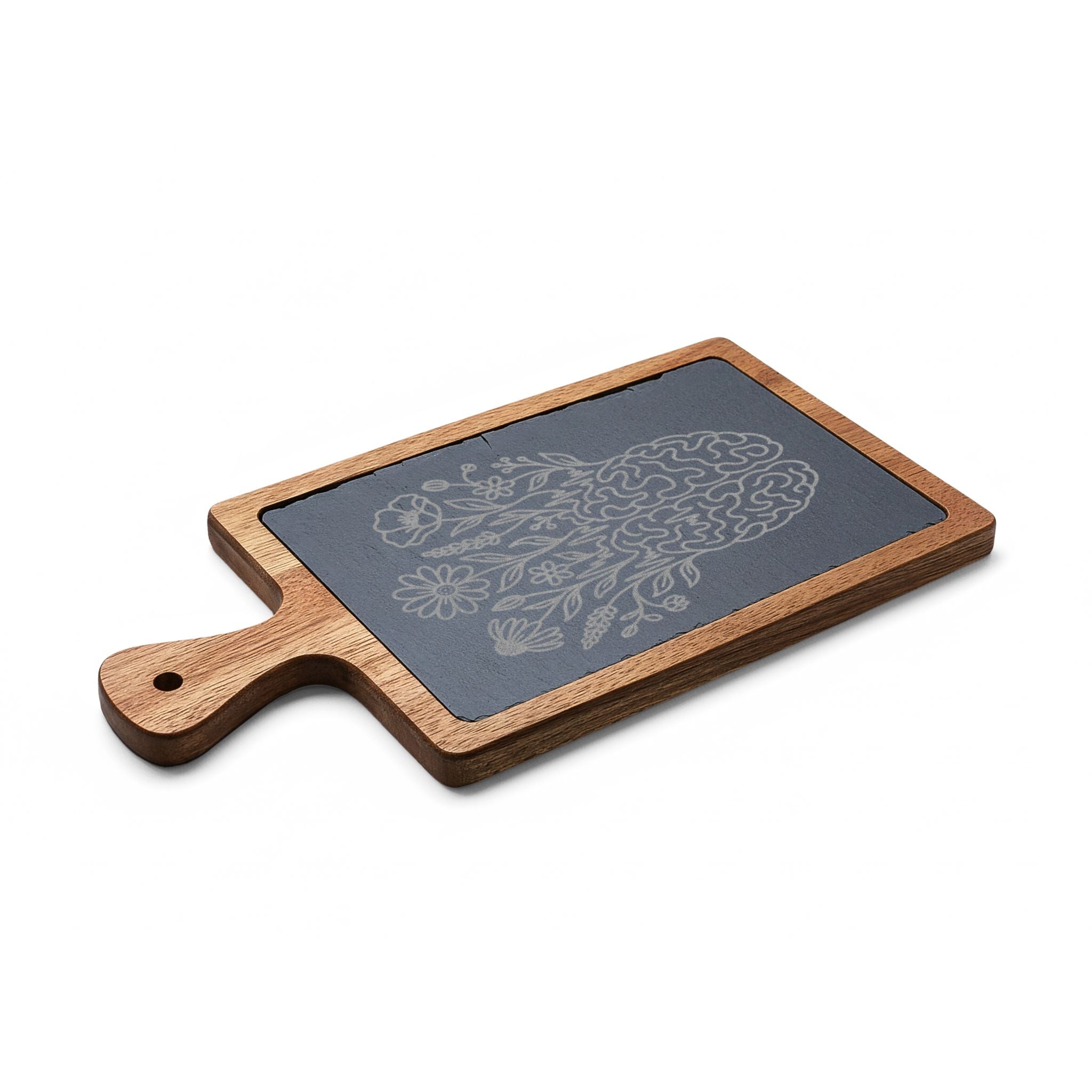 Electric Wildflower Epilepsy Awareness Acacia and Slate Charcuterie Board