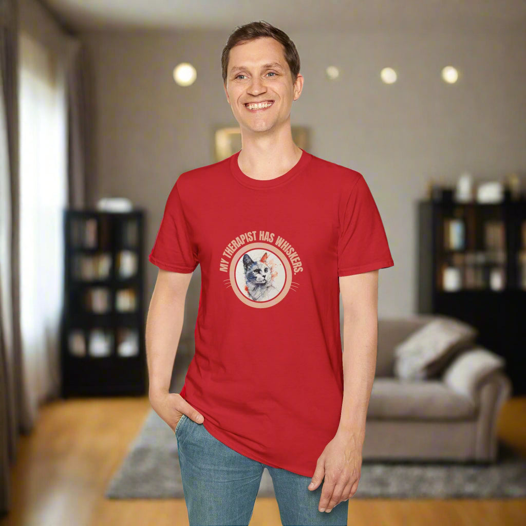 Whimsical Cat Therapy T-Shirt | Cute Pet Lover Tee