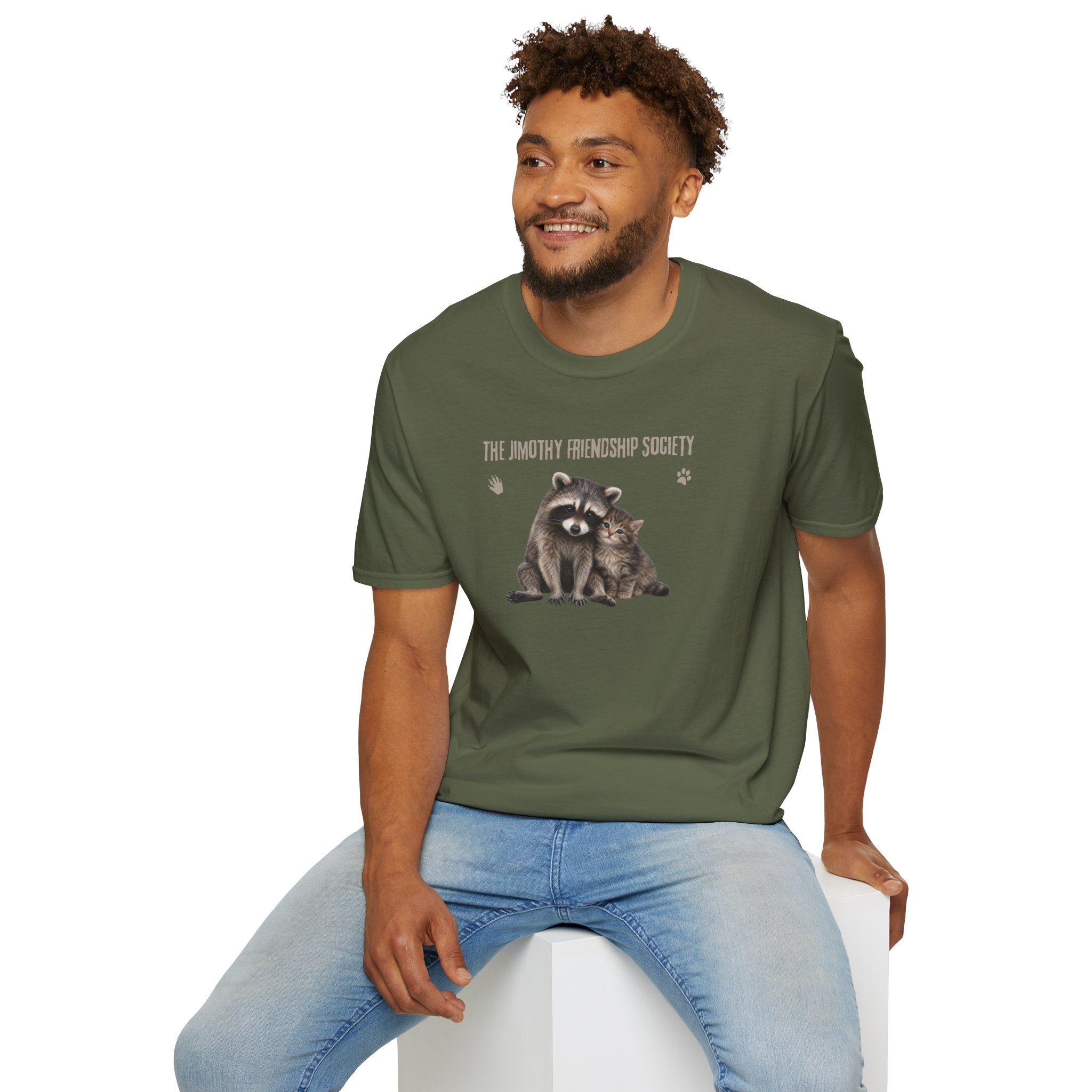 The Jimothy Friendship Society T-Shirt | Raccoon and Kitten Tee