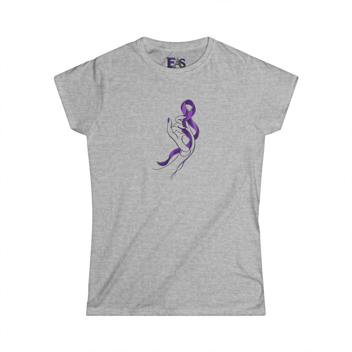 Quiet Strength Women's Epilepsy Awareness T-Shirt | Purple Ribbon Hand Art