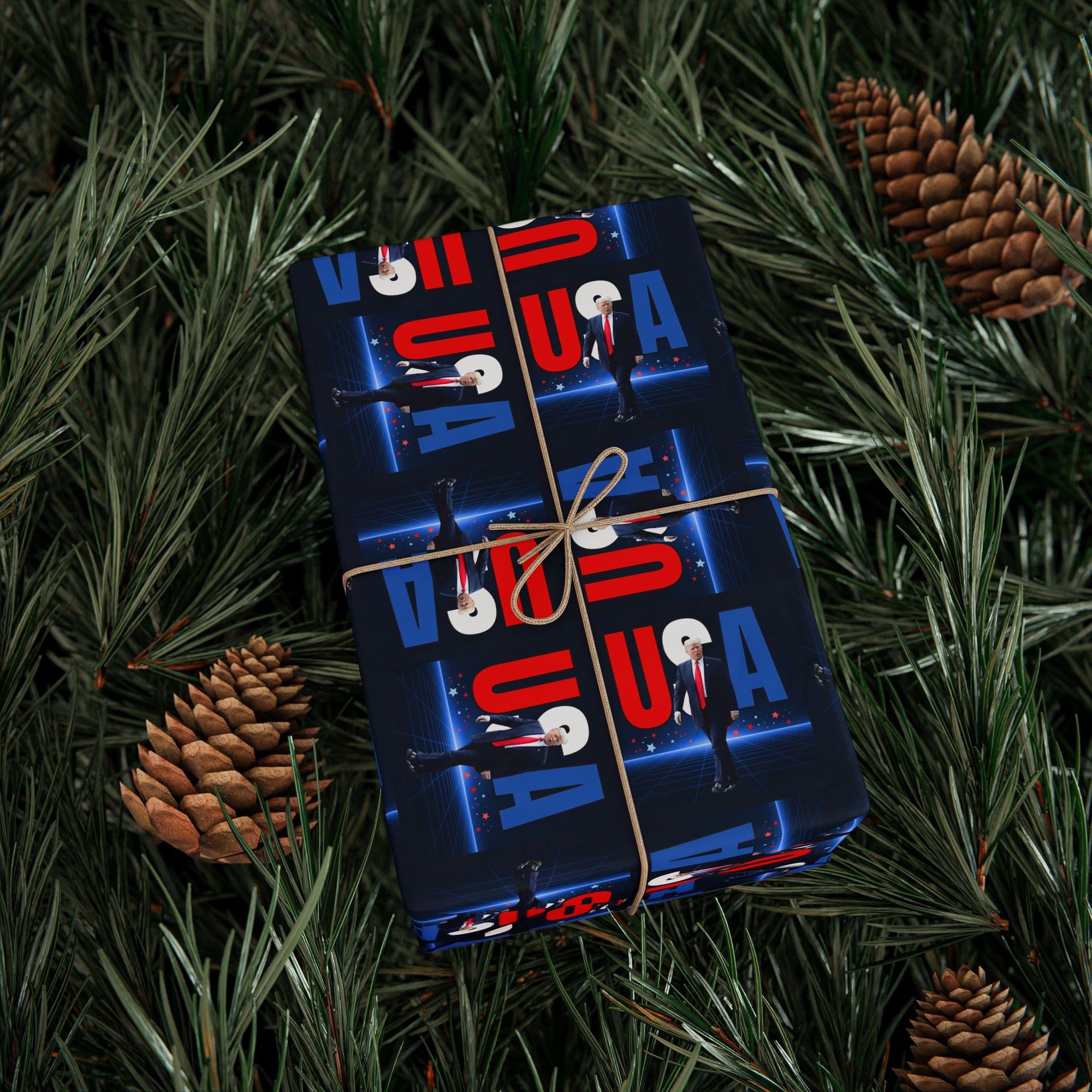 Patriotic USA Wrapping Paper for Celebrations and Holidays