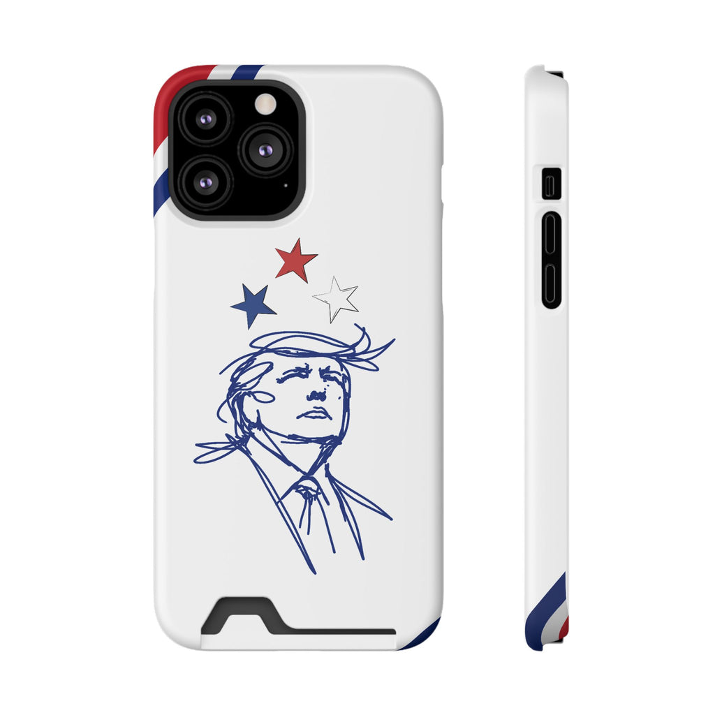 Swoop Guy Samsung Galaxy Case – Minimal Line Portrait Patriotic Design, Slim Protective Case with Card Slot