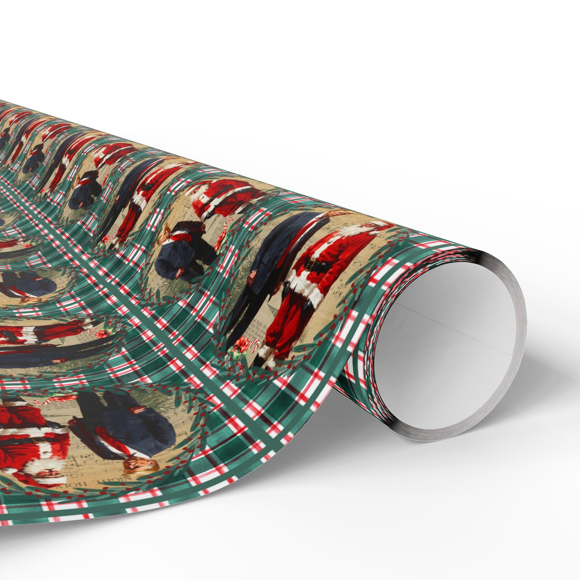 Vintage Style Trump Santa Wrapping Paper for Holiday Gifts