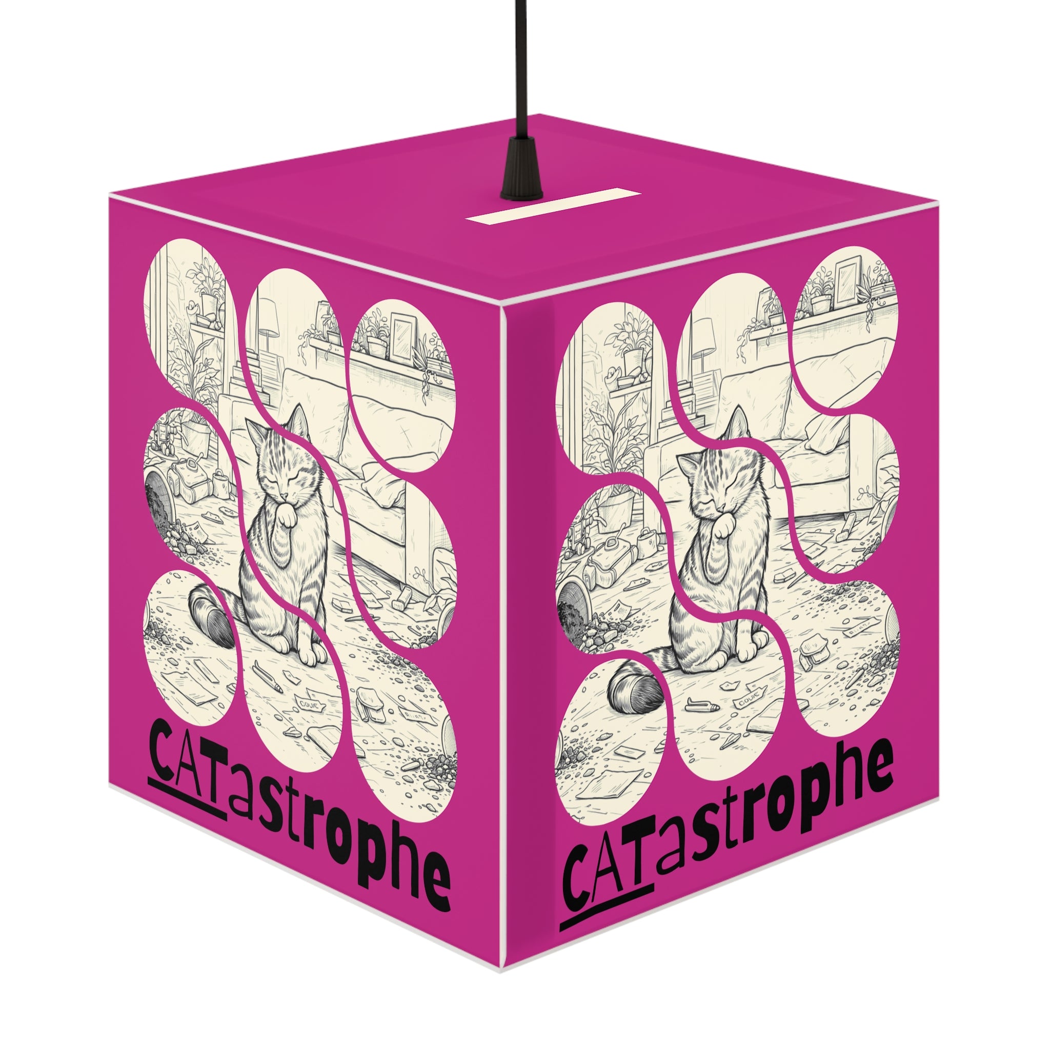 CATastrophe Cat Cube Lamp – Funny Cat Lover Accent Lamp