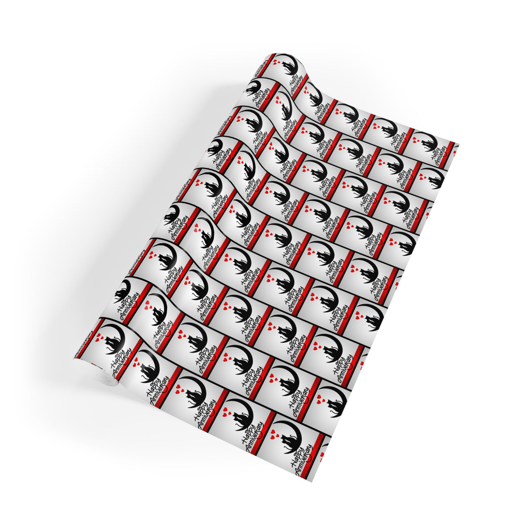 Happy Anniversary Kitties Gift Wrapping Paper Rolls, 1pc