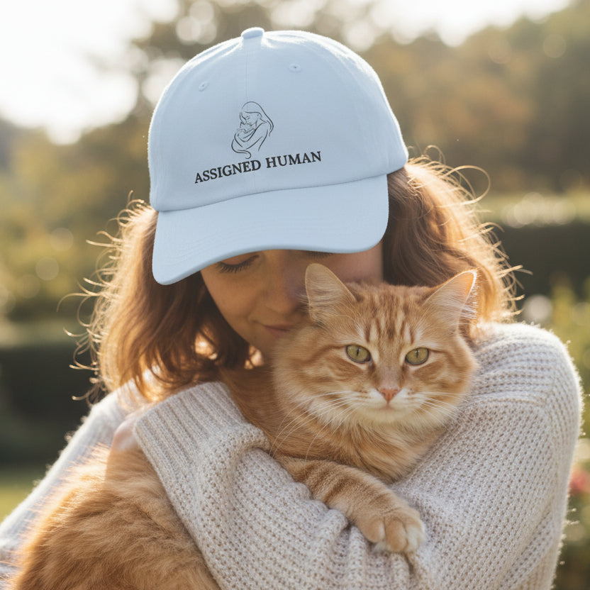 Assigned Human Dad Hat – Soft Cotton Adjustable Cap