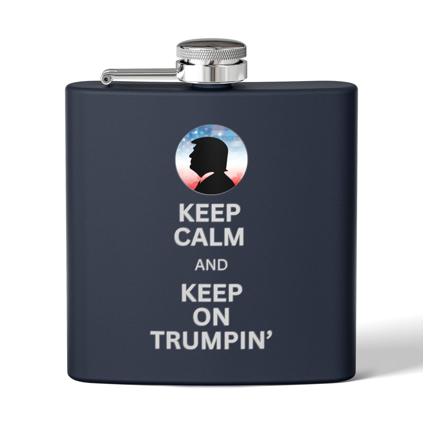 Keep Calm & Keep Trumpin' Flask - 6oz Stainless Steel Flask for Celebrations Printify