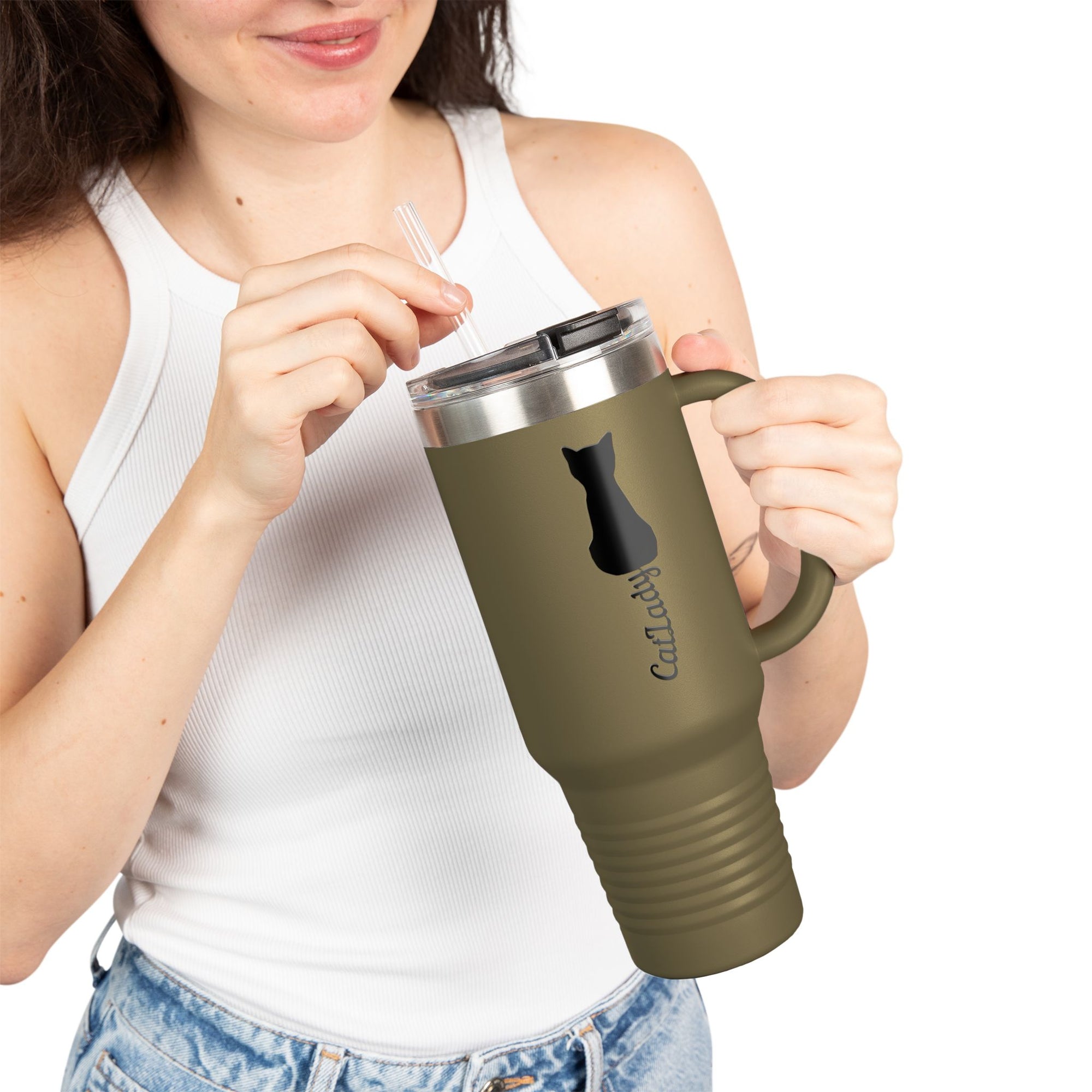 Cursive Tail Cat Lady Insulated Travel Mug | 40oz