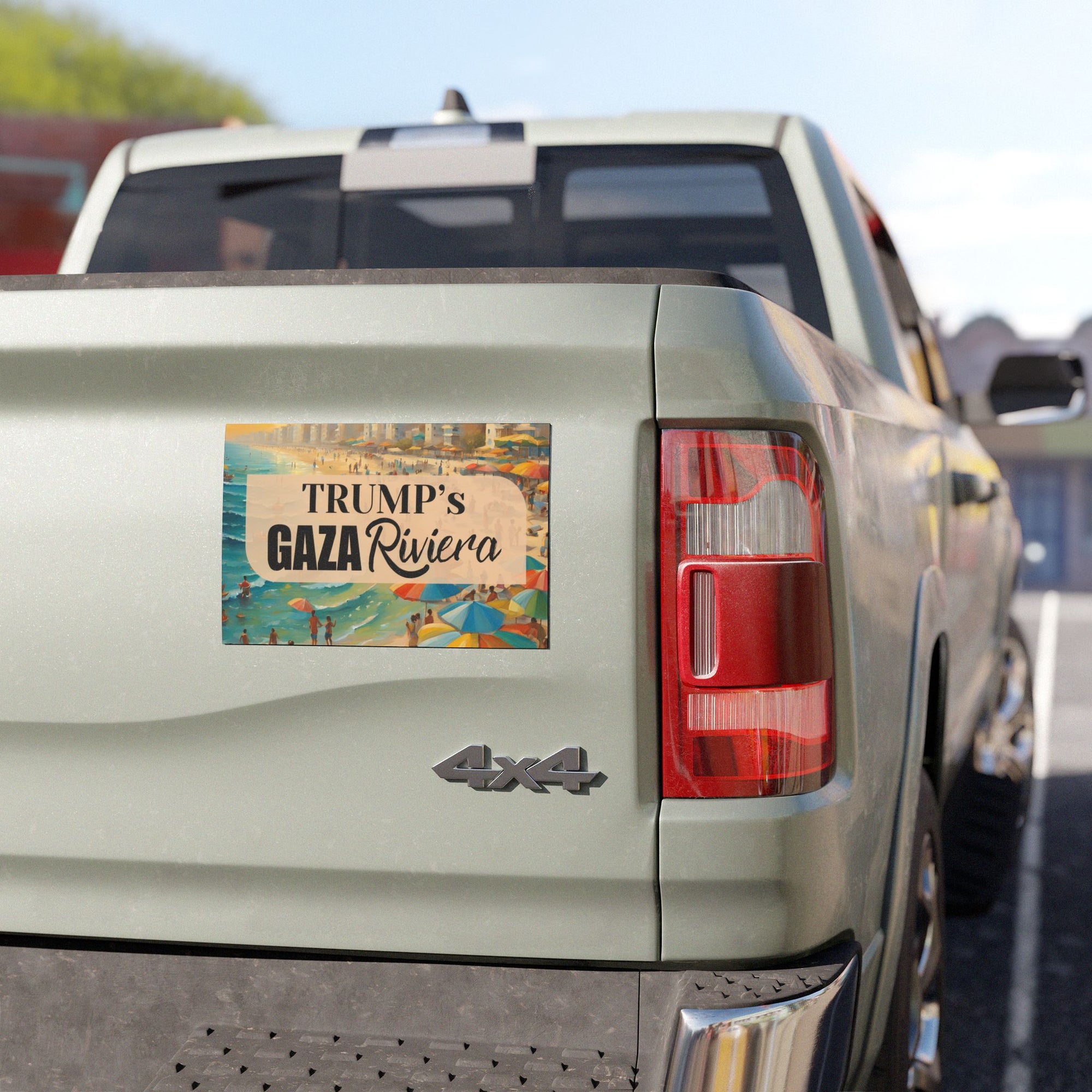 Trump's Seaside Gaza Riviera Car Magnet - Fun Travel Decor