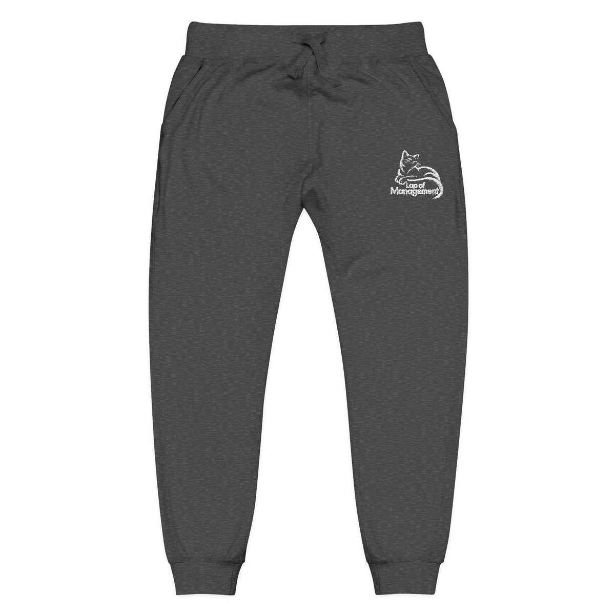 Lap of Management Embroidered Cat Fleece Joggers