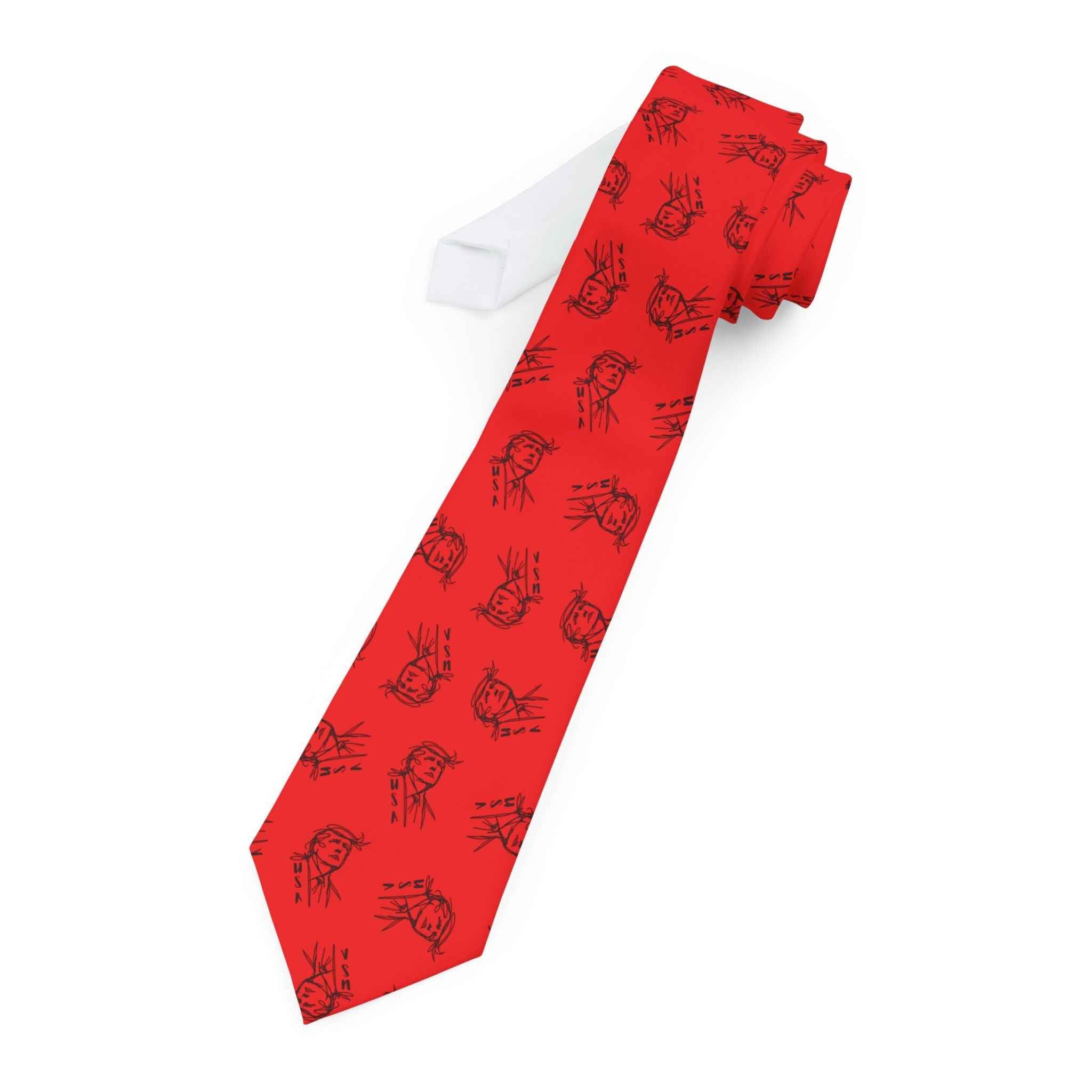 USA Statement Tie – Patriotic Graphic Satin Necktie