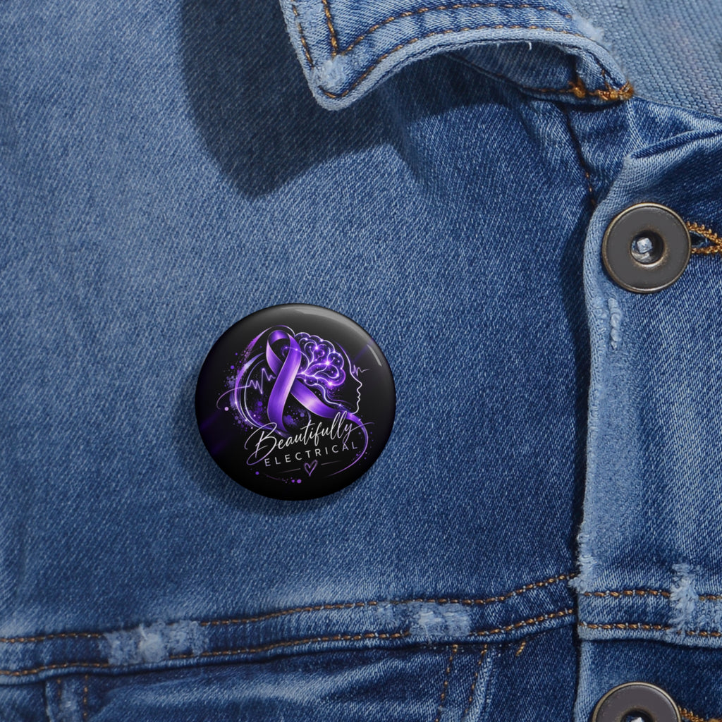 Beautifully Electrical Epilepsy Awareness Pinback Button