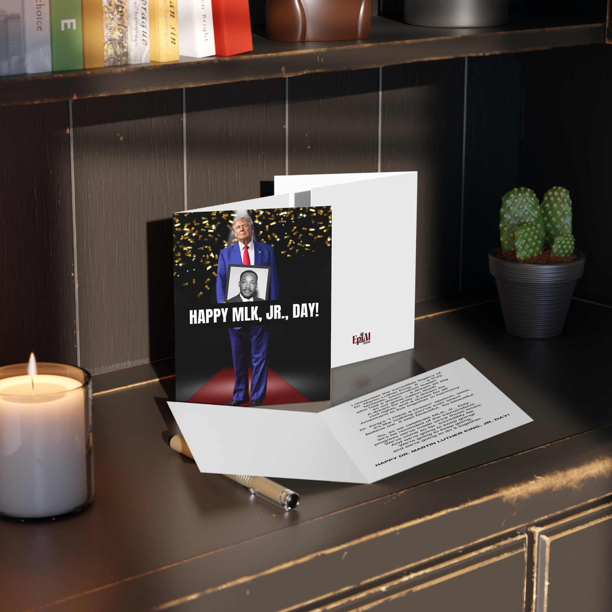 Donald Trump MLK Jr. Day Greeting Cards (8, 16, and 24 pcs)