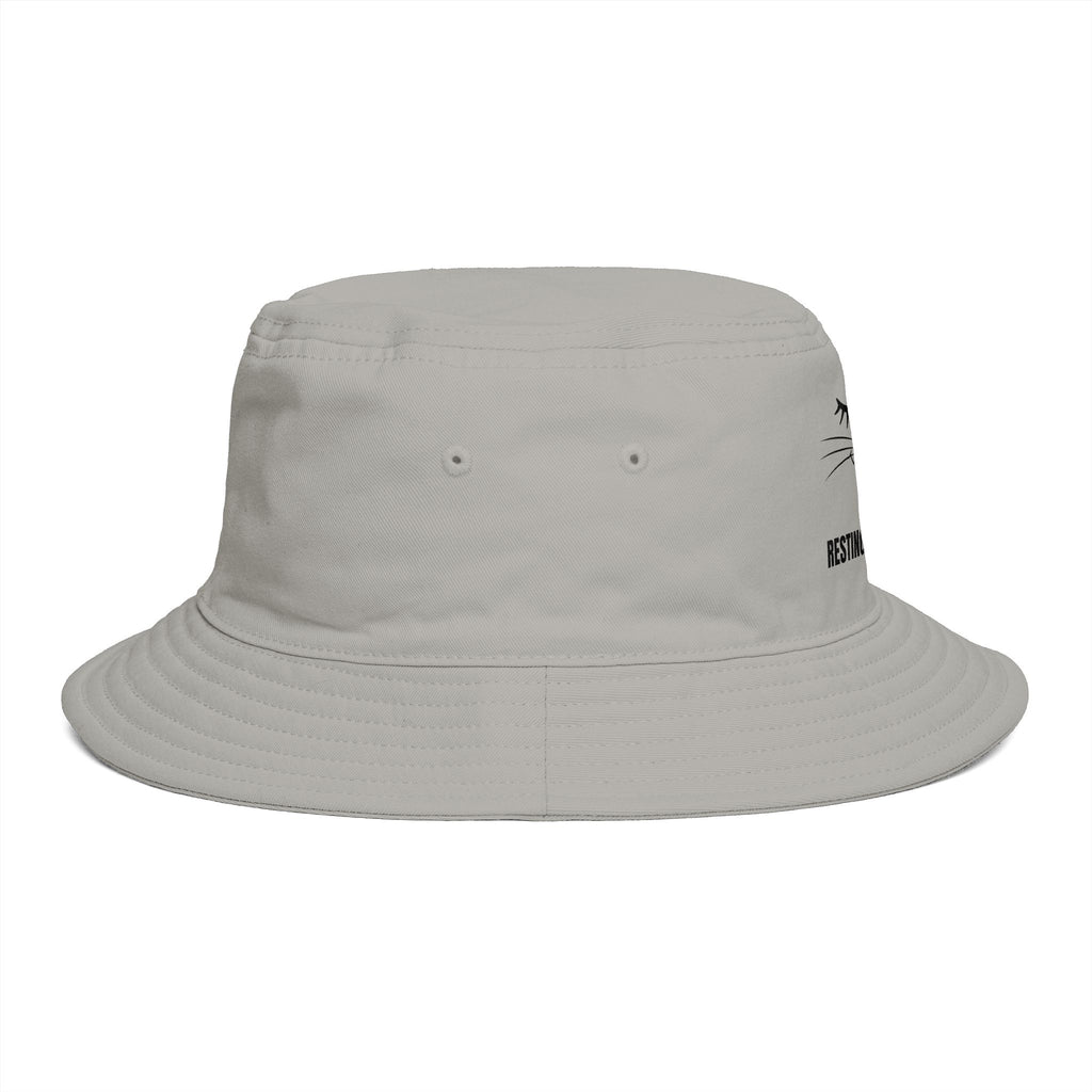 Resting Purr Face Embroidered Cat Bucket Hat