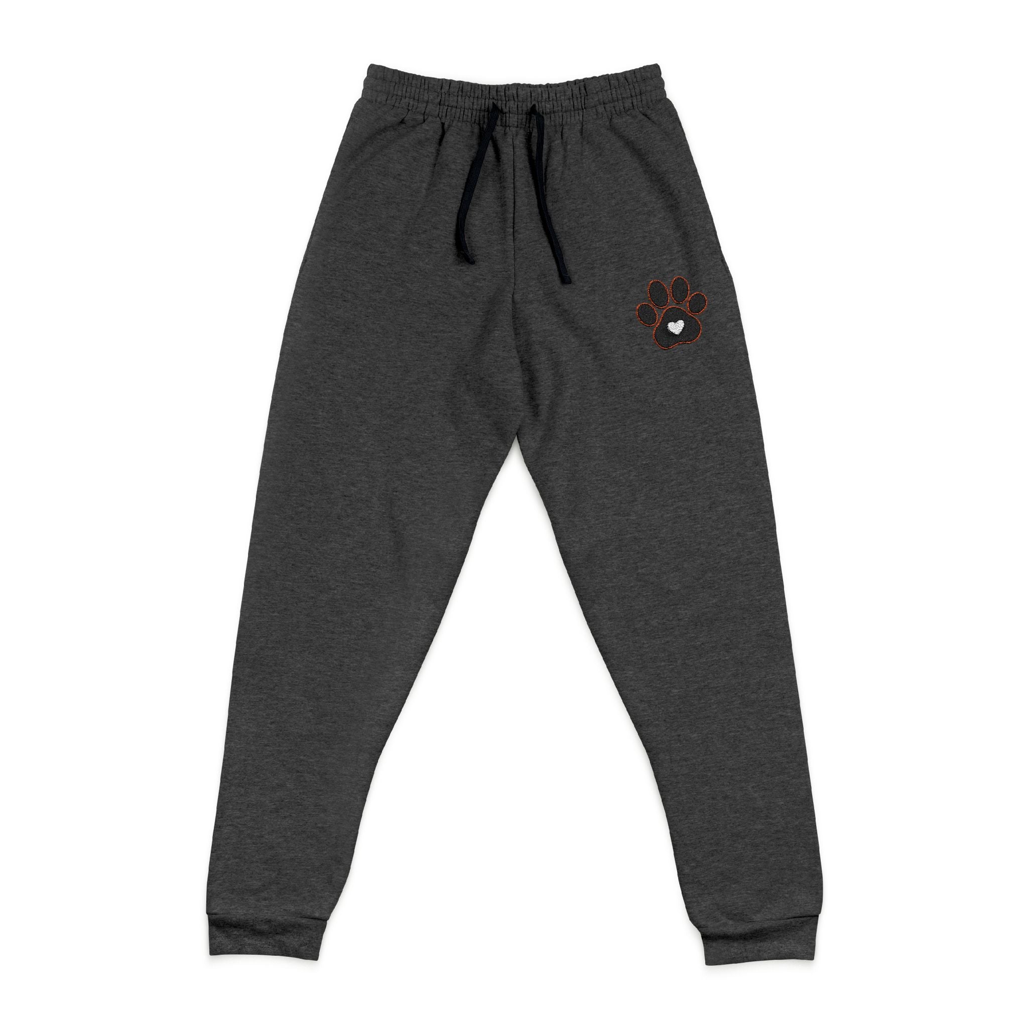 Paw Heart Embroidered Fleece Joggers