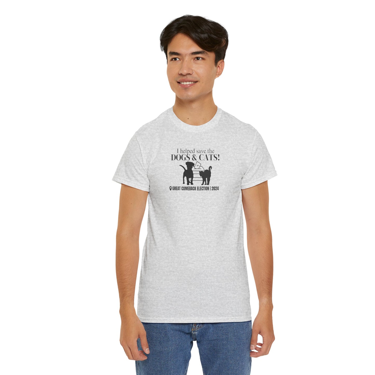 Helped Save the Cats & Dogs Unisex Heavy Cotton Tee