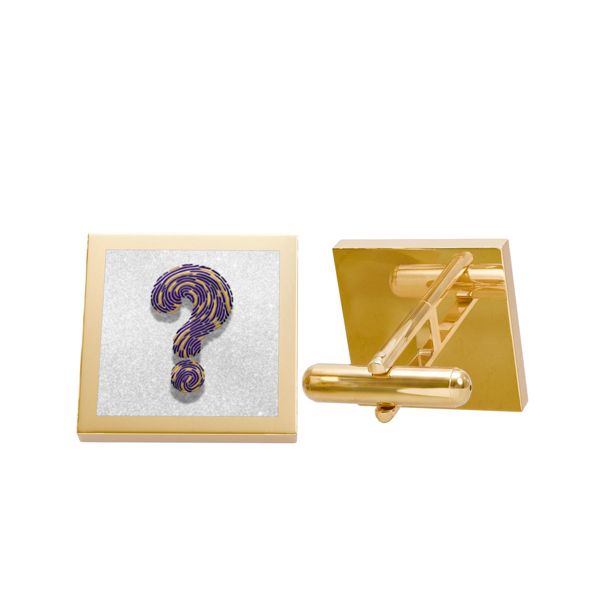 Fingerprint Question Mark Cufflinks | True Crime Mystery Cufflinks