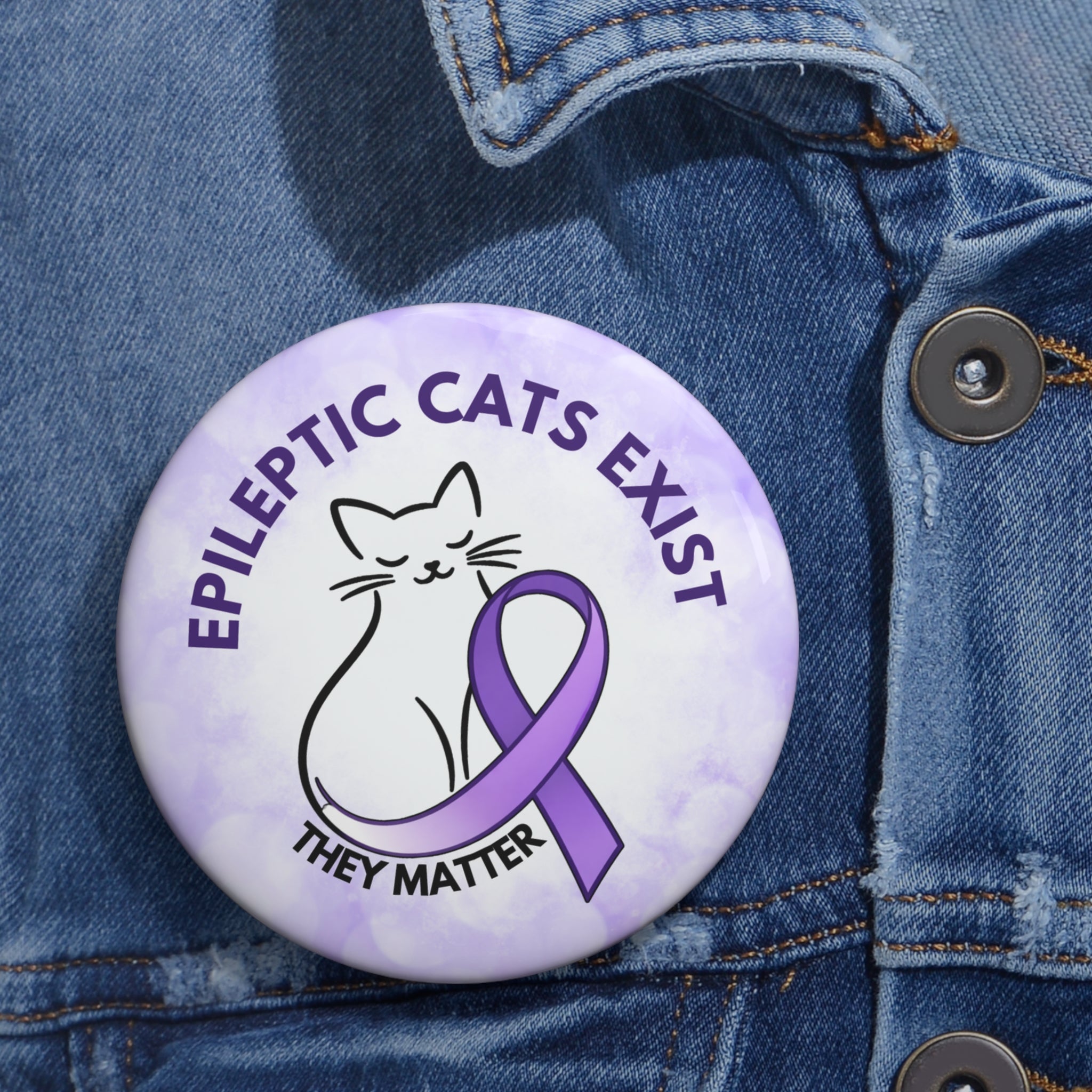 Epikitty Pinback Button – Epileptic Cats Exist. They Matter.