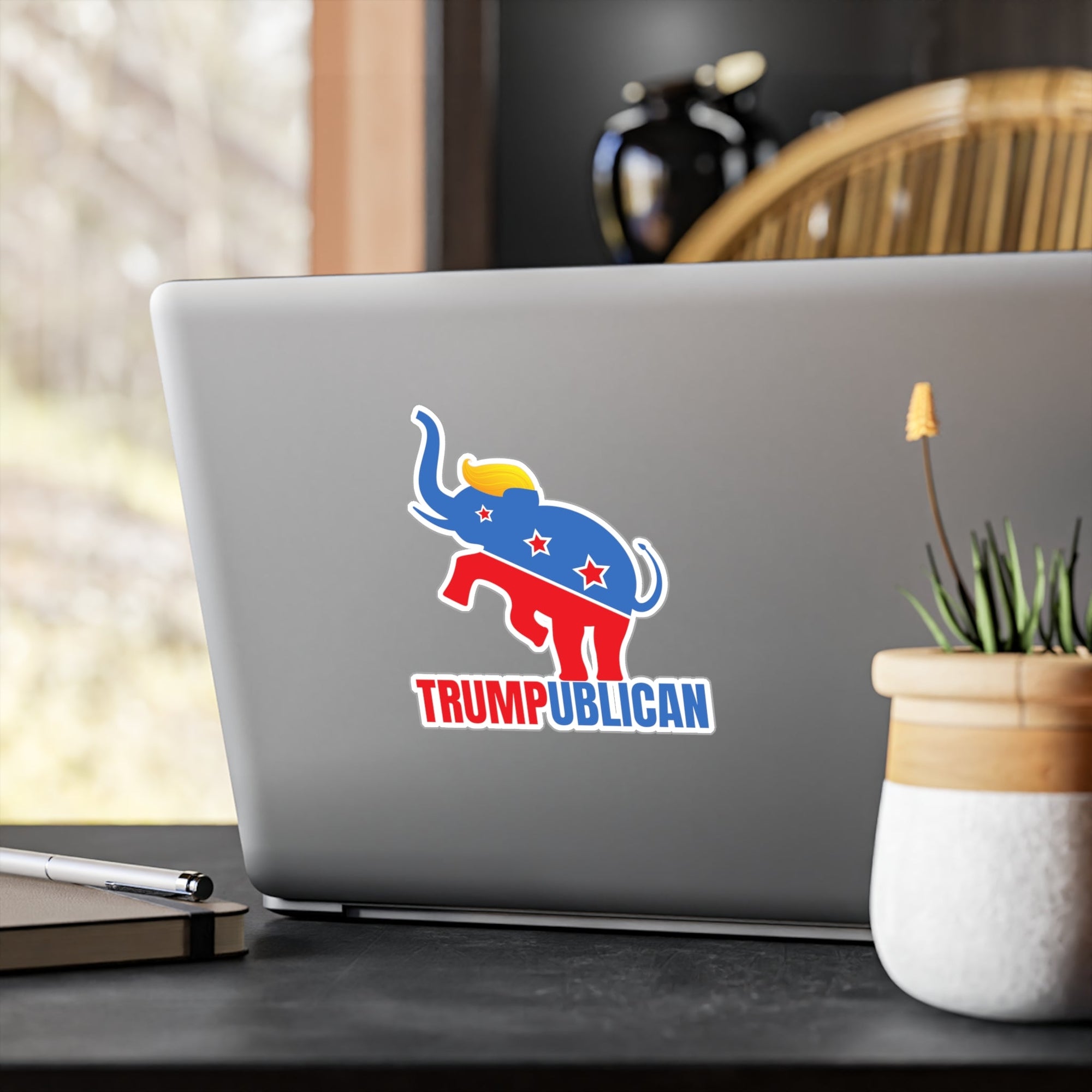 Trumpublican Elephant Vinyl Decal - Funny Political Sticker for Car, Laptop, or Home Printify