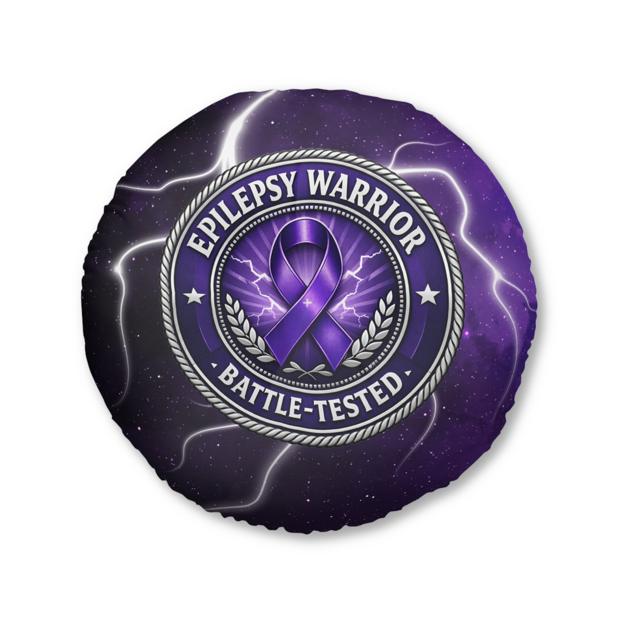 Epilepsy Warrior – Battle-Tested Round Floor Pillow