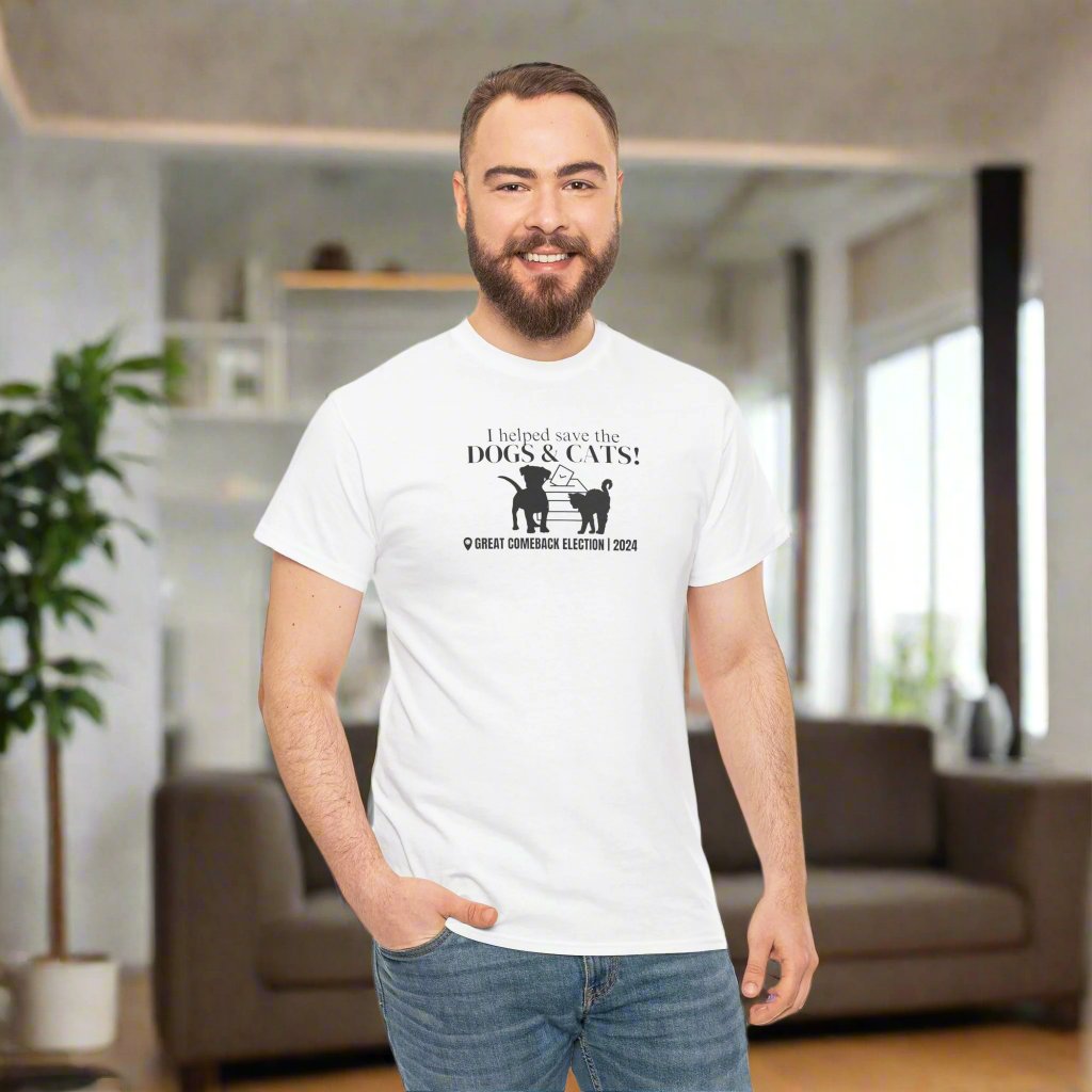 Helped Save the Cats & Dogs Unisex Heavy Cotton Tee