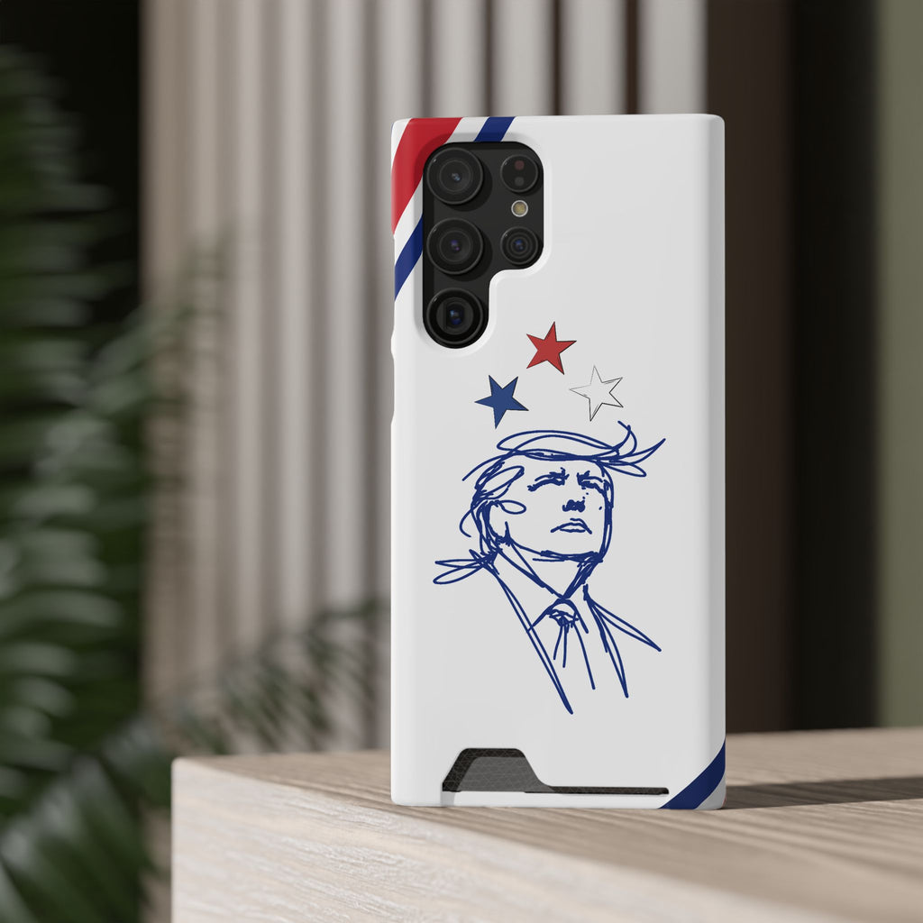 Swoop Guy Samsung Galaxy Case – Minimal Line Portrait Patriotic Design, Slim Protective Case with Card Slot