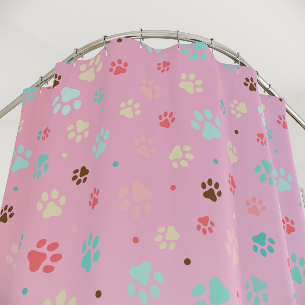 Cute Paw Print Shower Curtain for Pet Lovers Printify