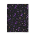 Purple Epilepsy Awareness Ribbon Velveteen Plush Blanket