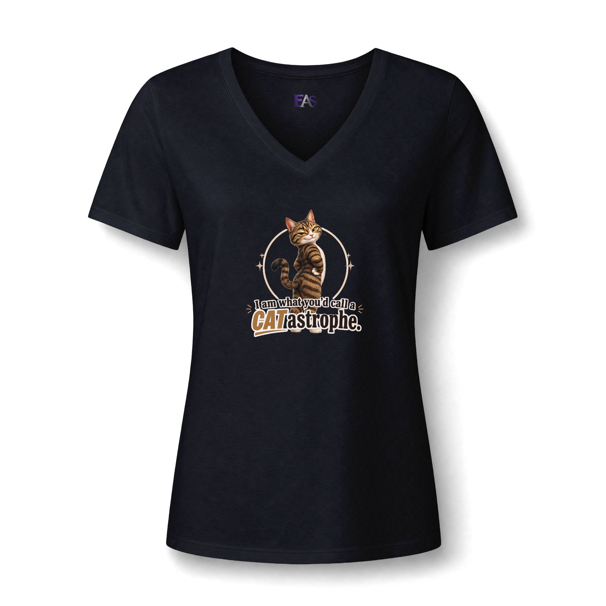 CATastrophe Women’s Relaxed V-Neck T-Shirt