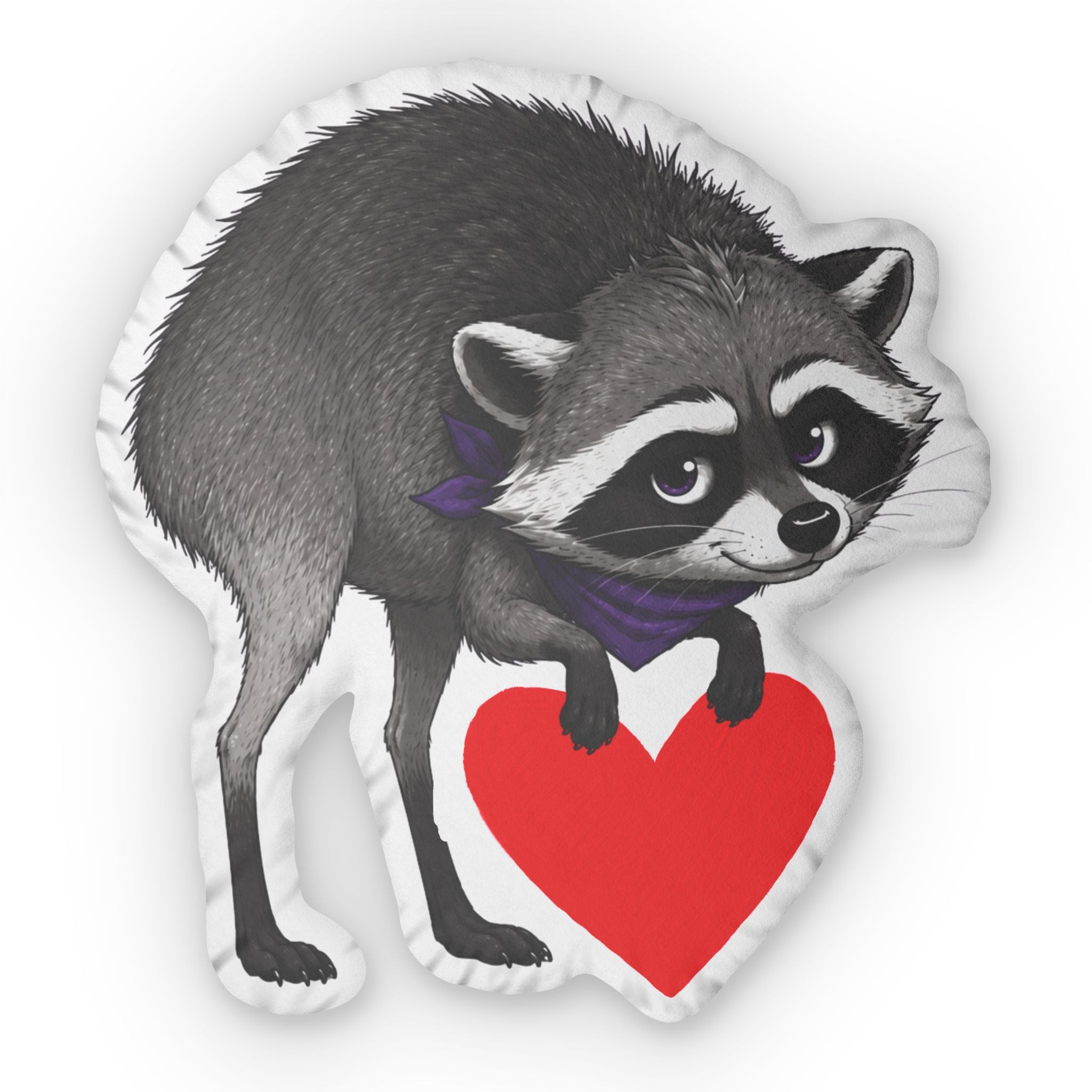Jimothy Heart-Shaped Raccoon Cushion