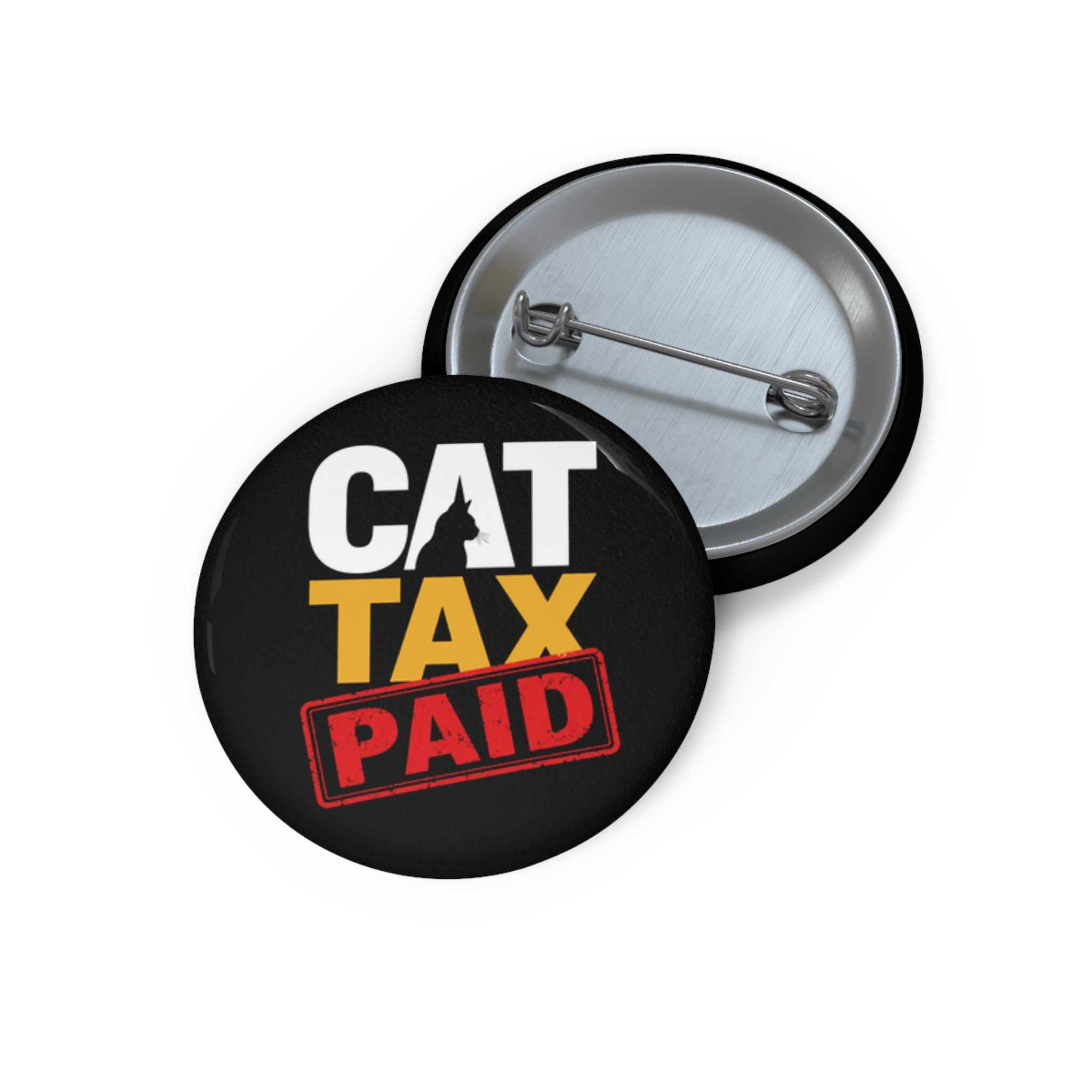 Cat Tax Paid Pinback Button