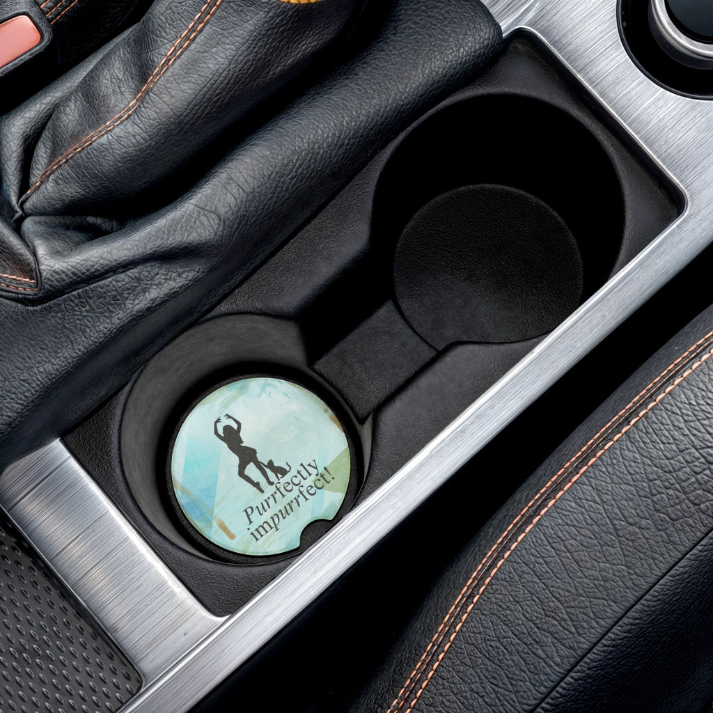 Purrfectly Impurrfect Soapstone Car Coaster