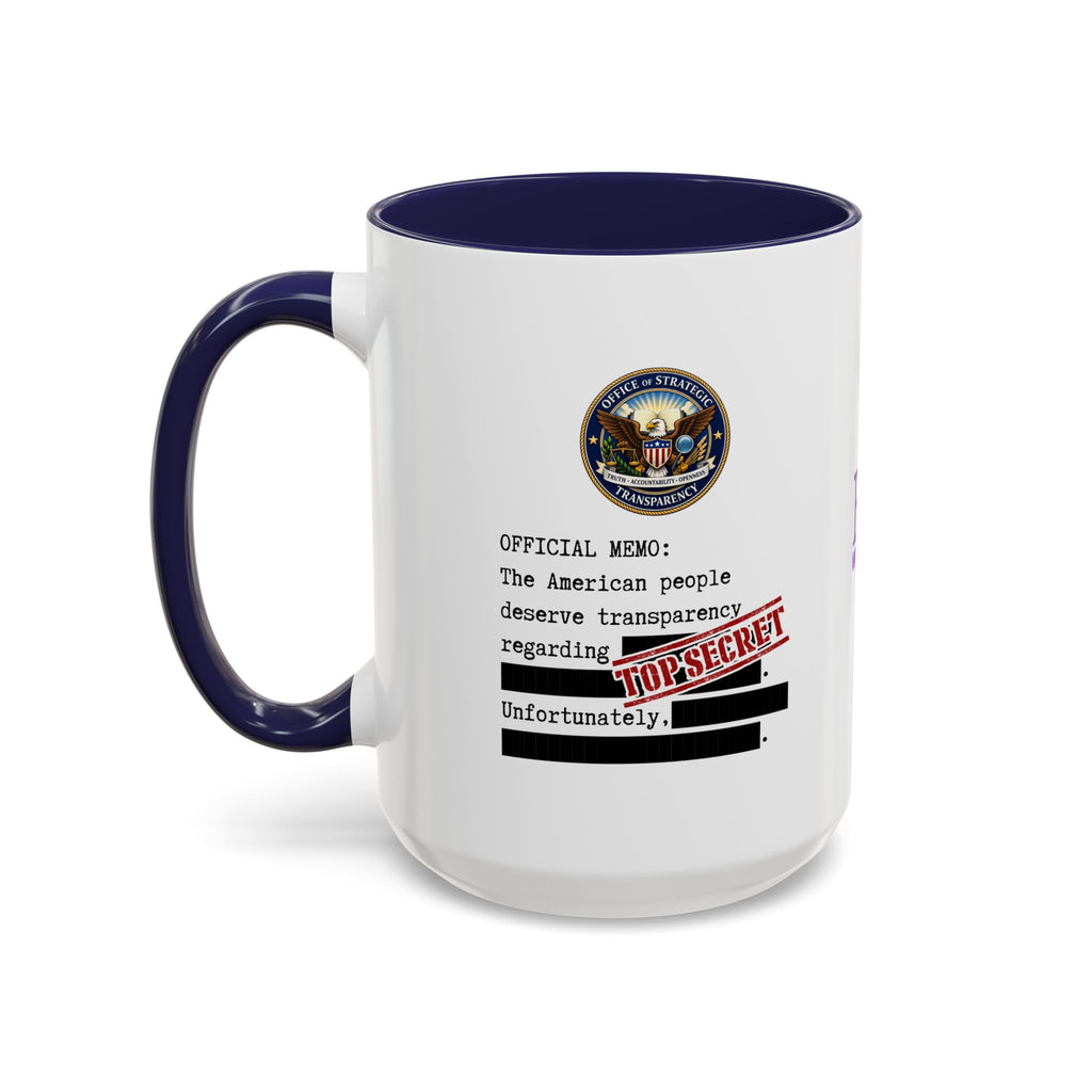 Official Memo Top Secret Coffee Mug – Political Satire Two-Tone Mug
