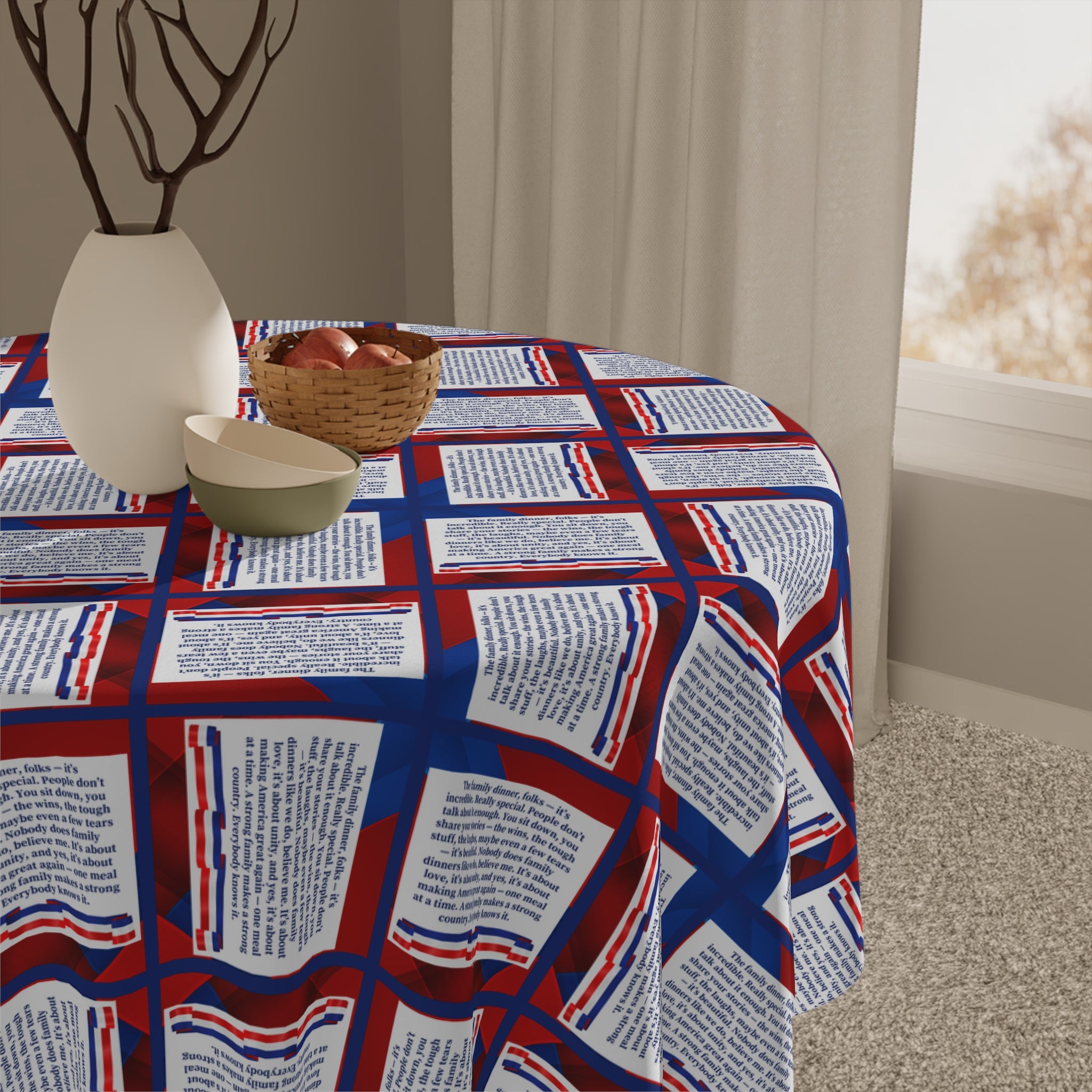 Make Family Dinners Great Again Parody Tablecloth – Funny Political Décor