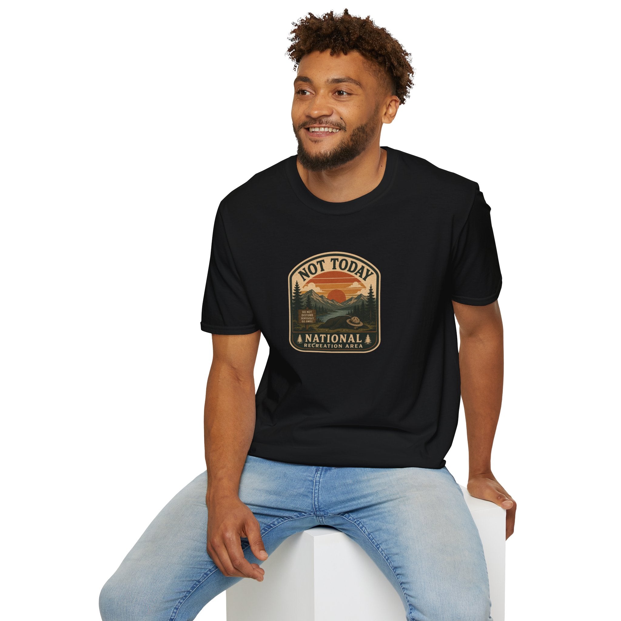 Not Today National Recreation Area Unisex T-Shirt | Funny Retro Outdoors Graphic Tee