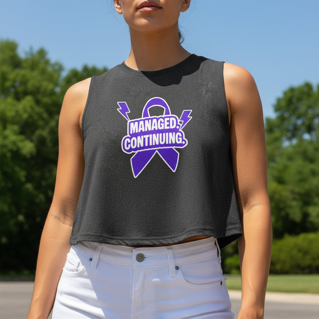 Managed. Continuing. Women’s Crop Top | Epilepsy Awareness