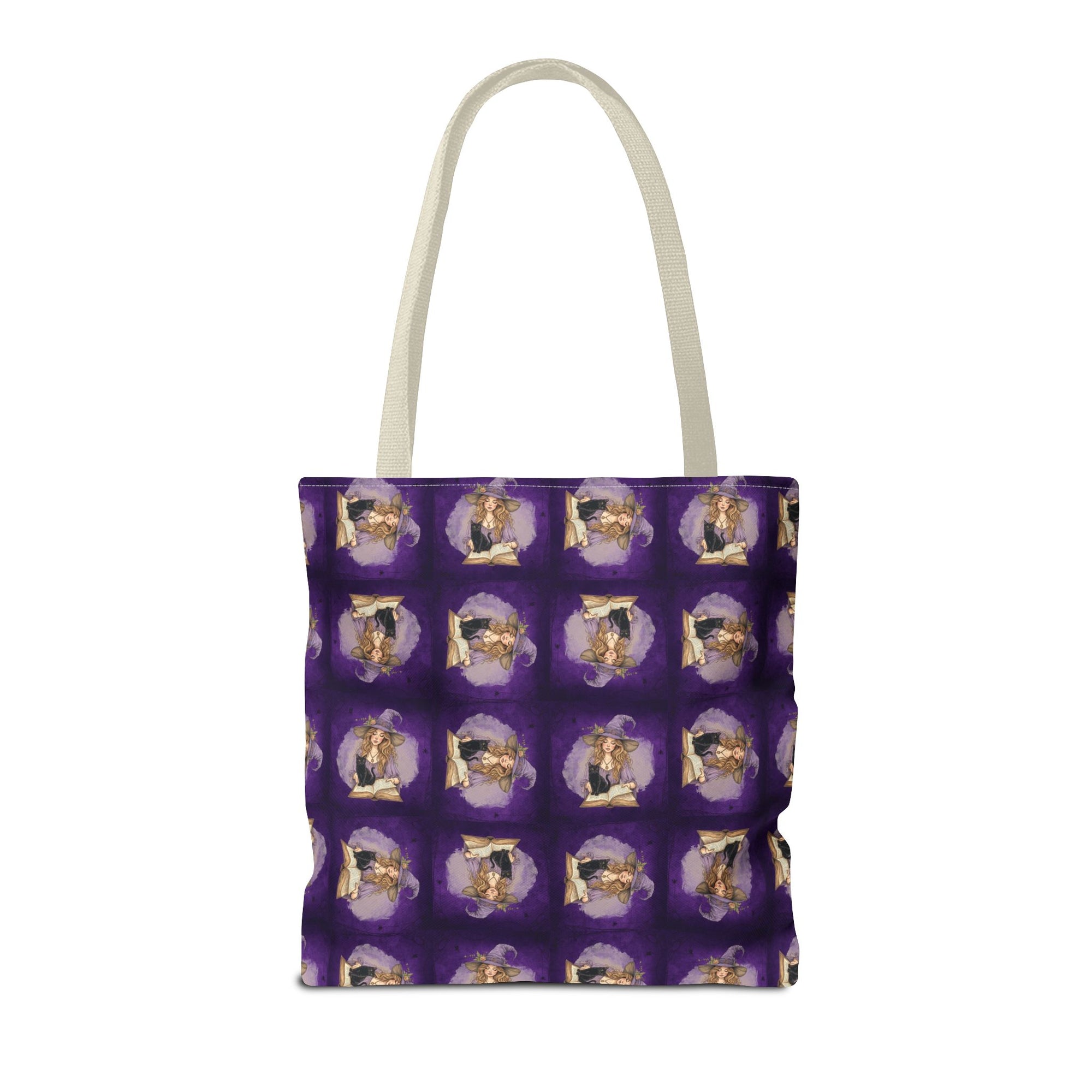 Vibrant Witchy Cat Lady Tote Bag