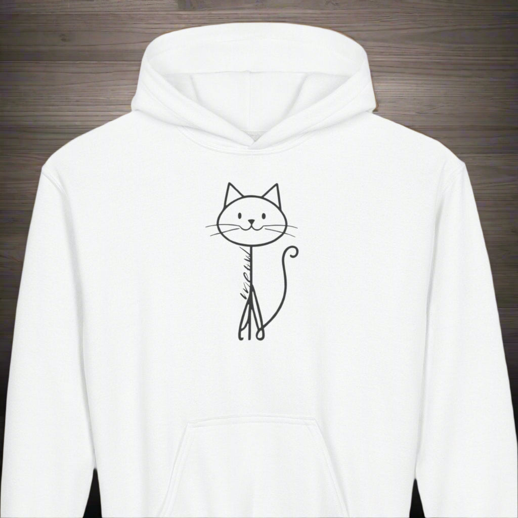 Adorable Stick Cat Youth Hoodie