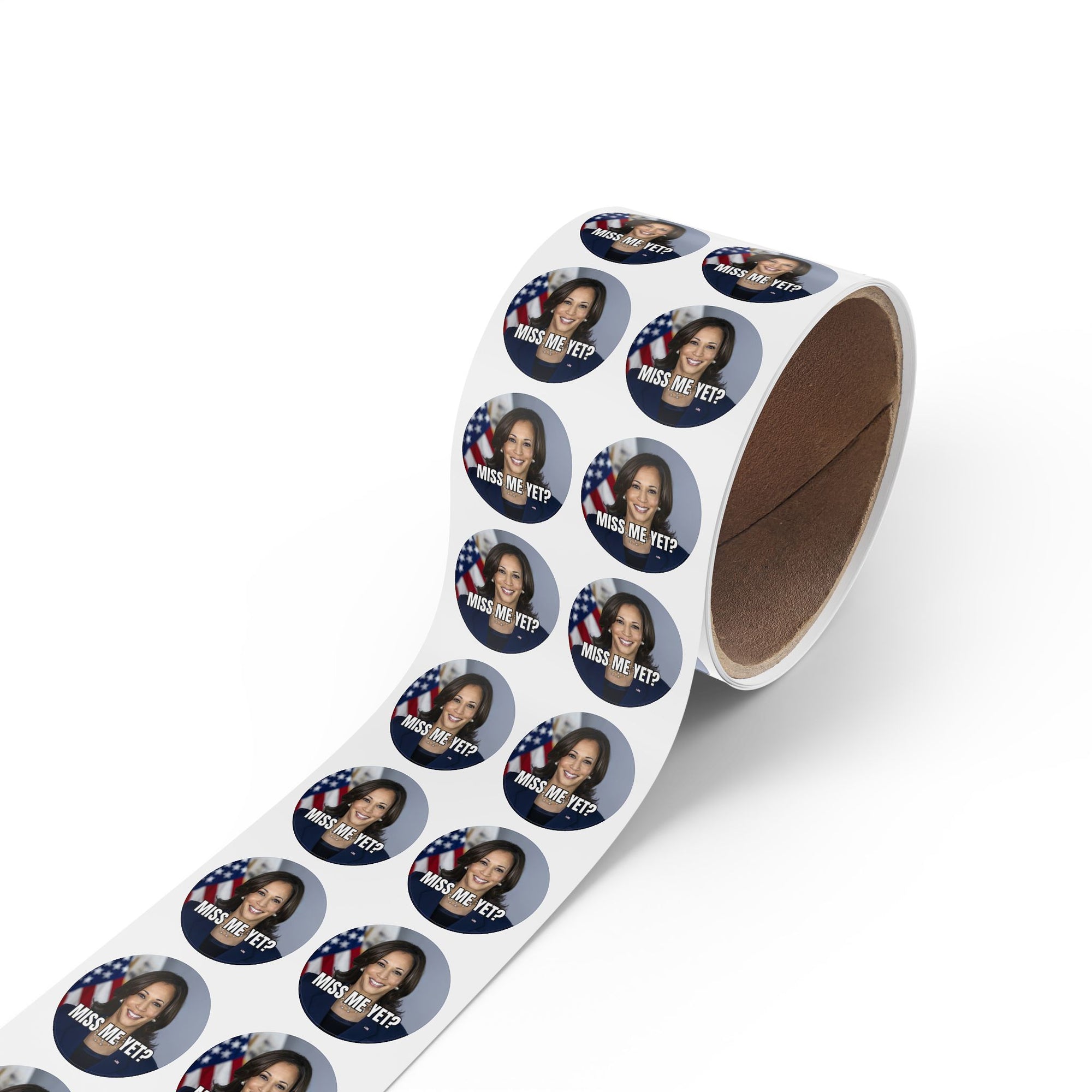 Political Round Sticker Rolls - Kamala 'Miss Me Yet?'