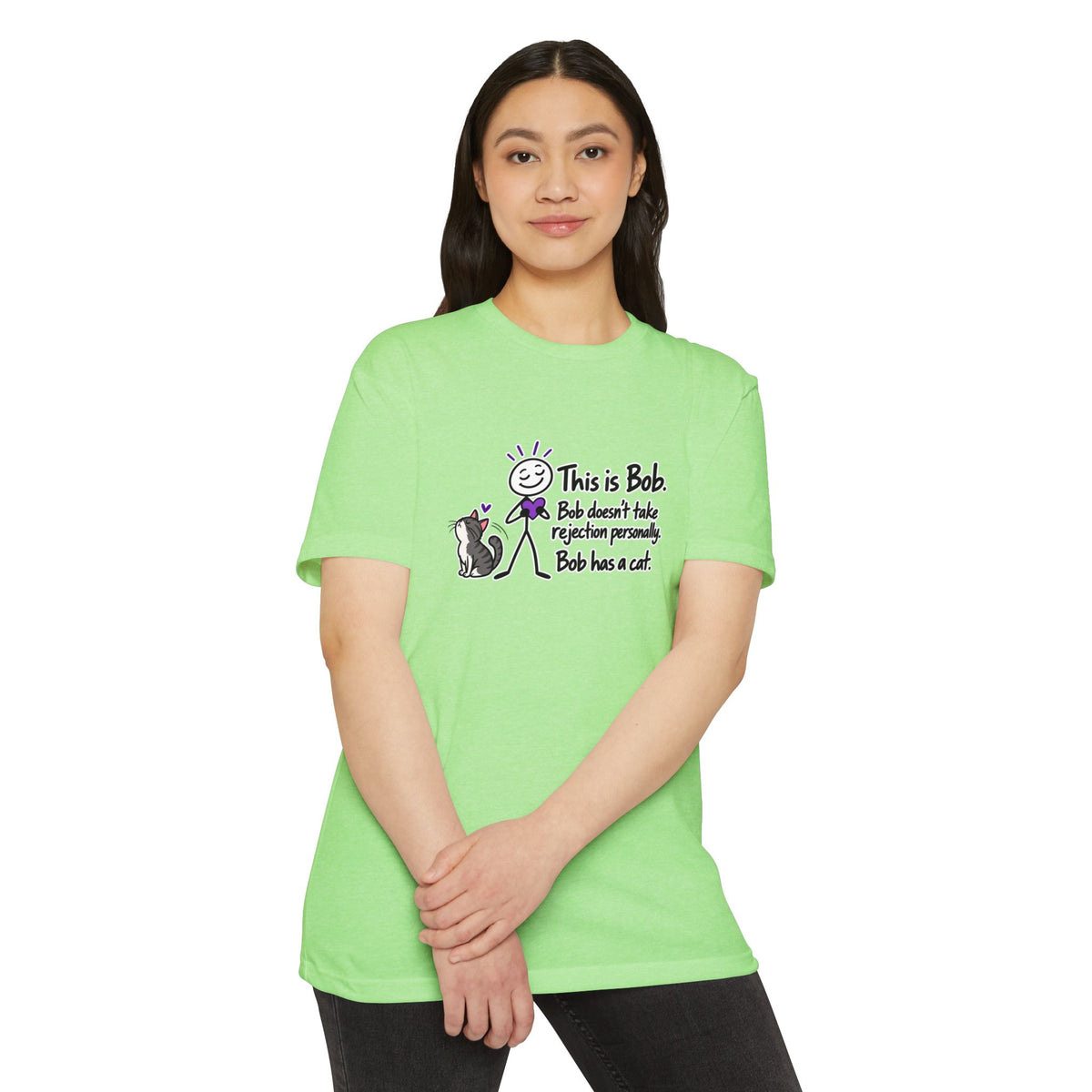 This Is Bob. Bob Has a Cat. Funny Cat Lover T-Shirt | Cat Humor Tee