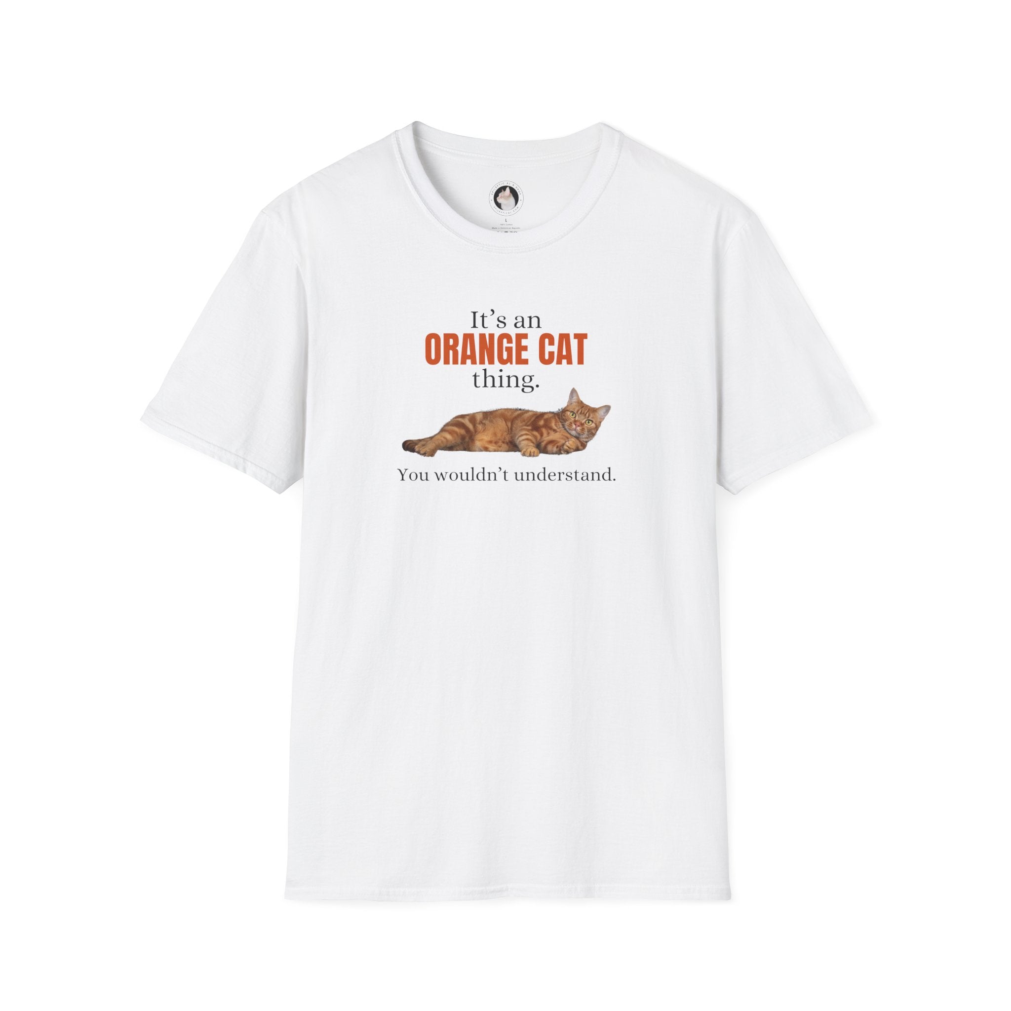 Photo depicting the ​It's an Orange Cat Thing Unisex Softstyle T-Shirt from EpiAl's Shop.