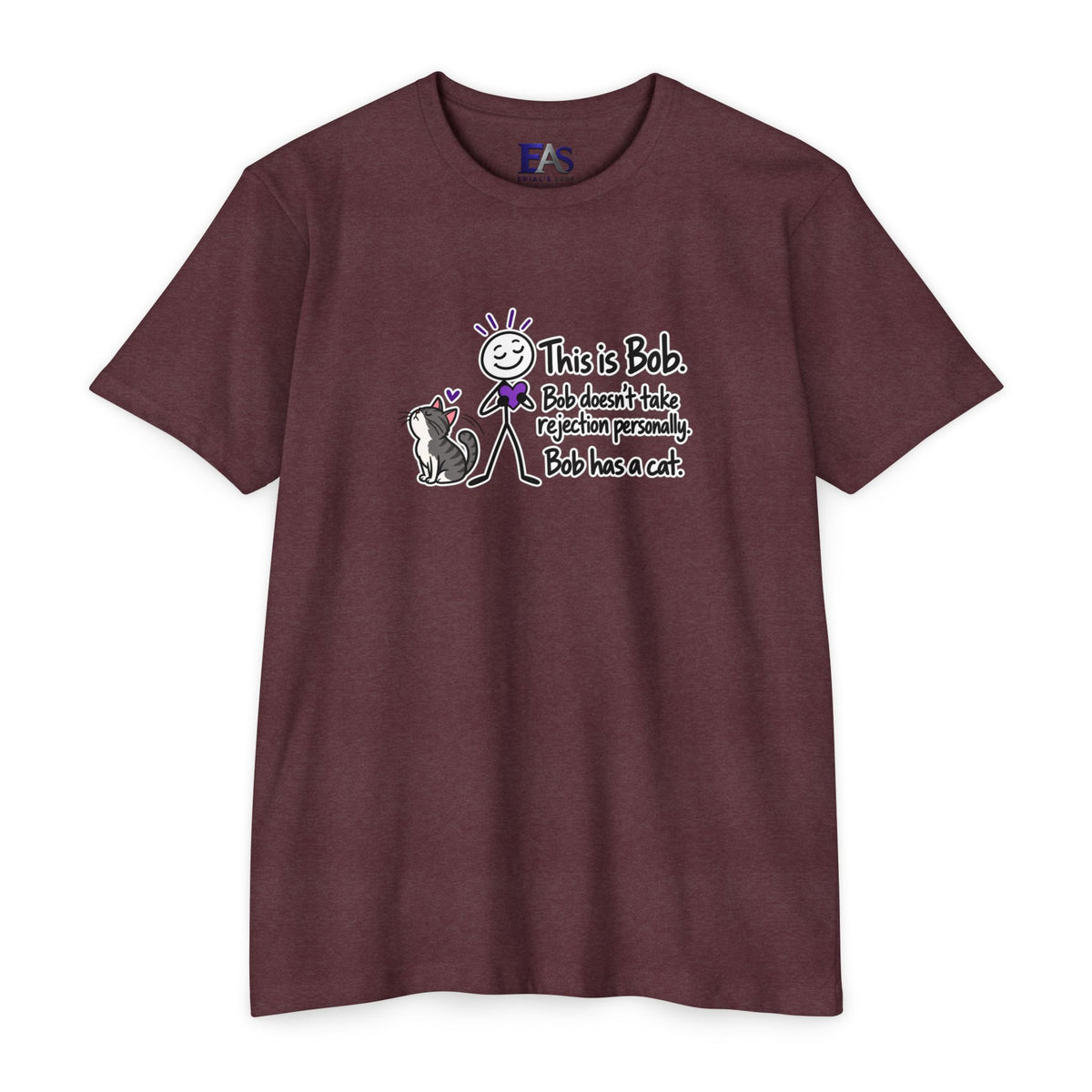 This Is Bob. Bob Has a Cat. Funny Cat Lover T-Shirt | Cat Humor Tee