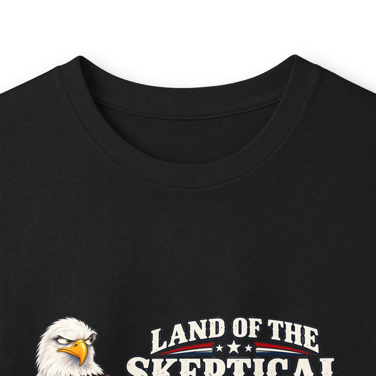 Land of the Skeptical Bald Eagle Long Sleeve T-Shirt | Patriotic Humor Tee