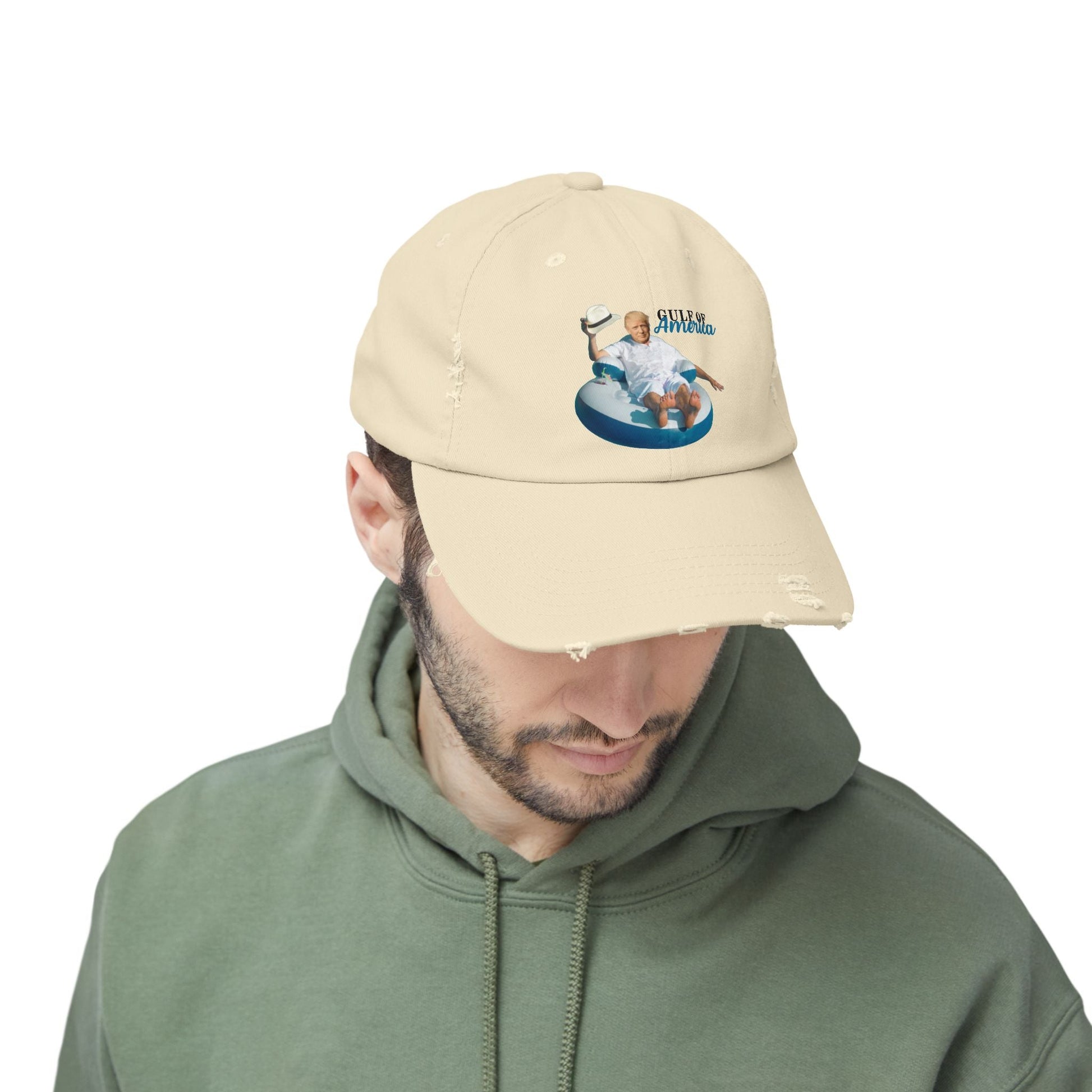 Trump Gulf of America Unisex Distressed Cap Printify