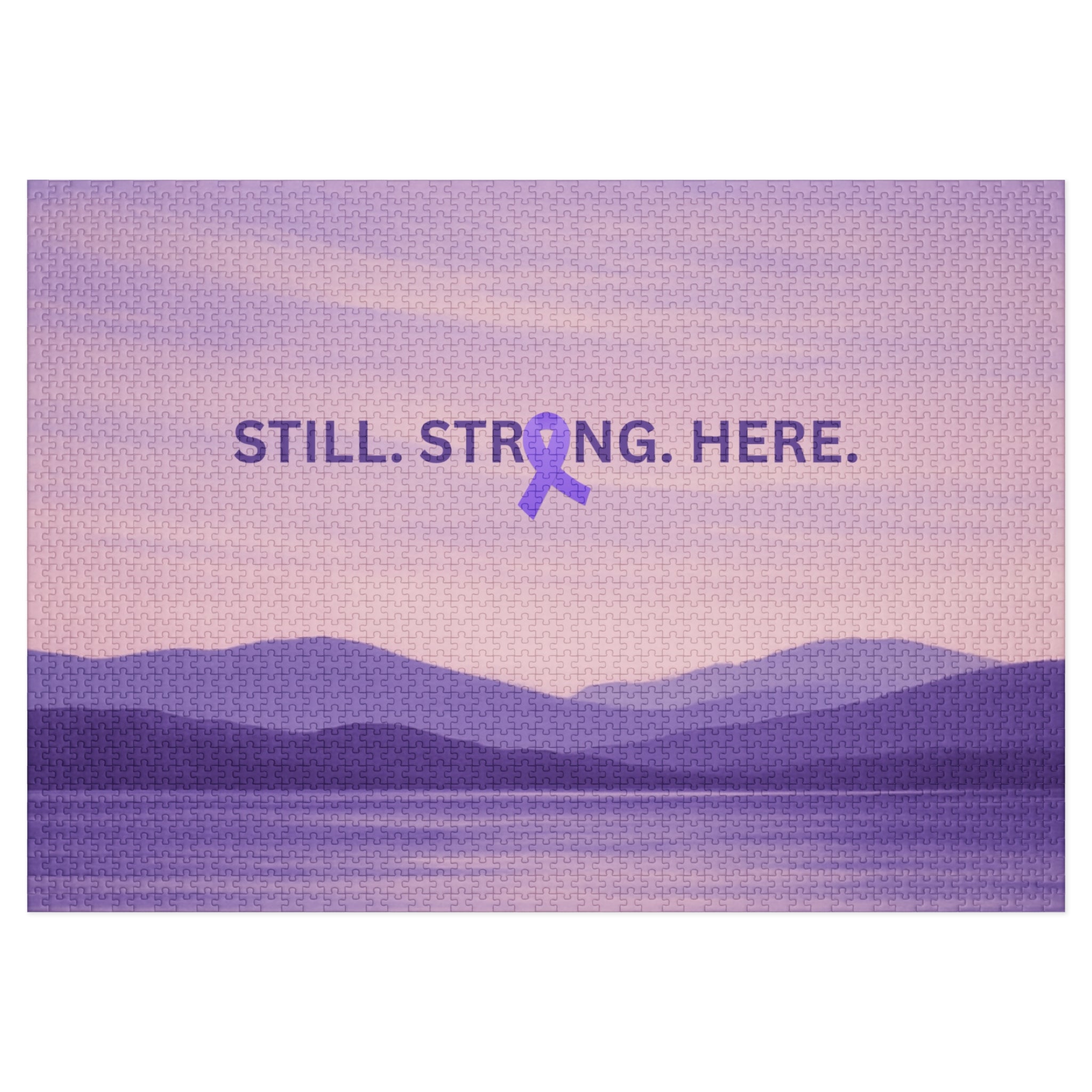 “Still. Strong. Here.” Epilepsy Awareness Jigsaw Puzzle — Lavender Horizon Design