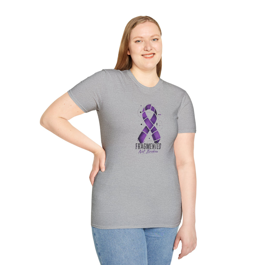 Fragmented, Not Broken Epilepsy Awareness T-Shirt | Purple Ribbon Unisex Graphic Tee